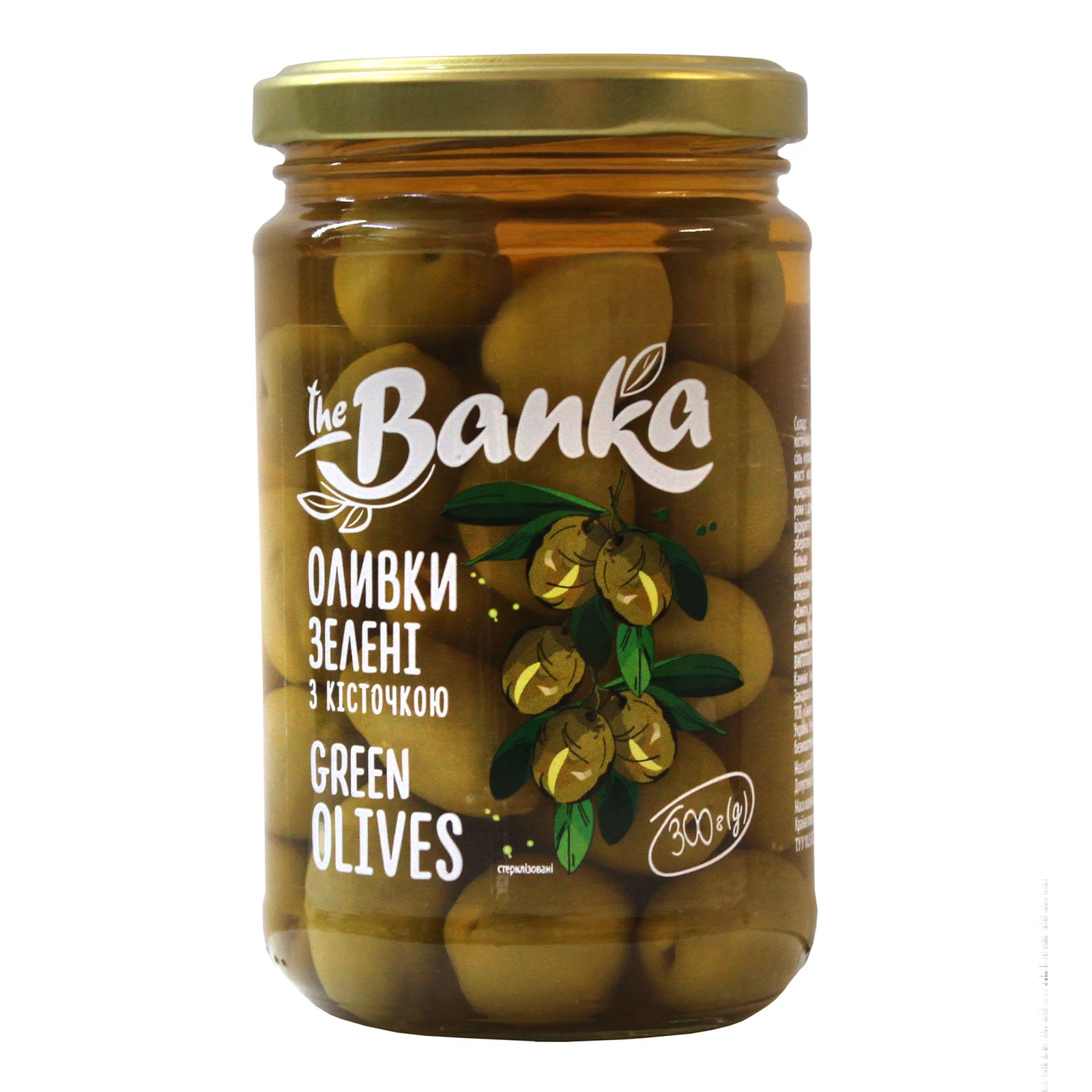 Оливки the Banka зелені з кісточкою 300г Фото №:1