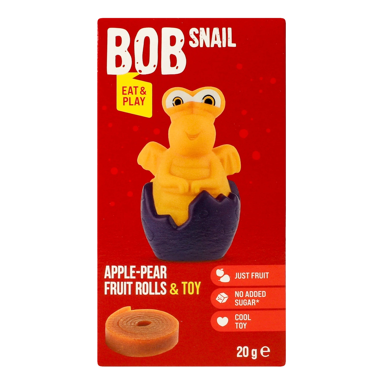 Набір Bob Snail Цукерки фруктові Rolls Apple-pear натуральні 20г + іграшка 1шт Фото №:1