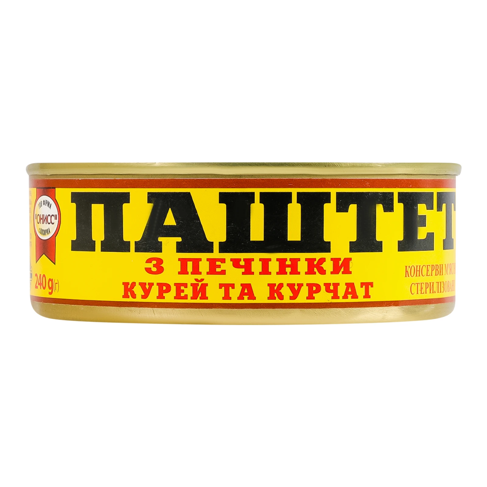 Паштет Онисс з печінки курей та курчат стерилізований 240г Фото №:1