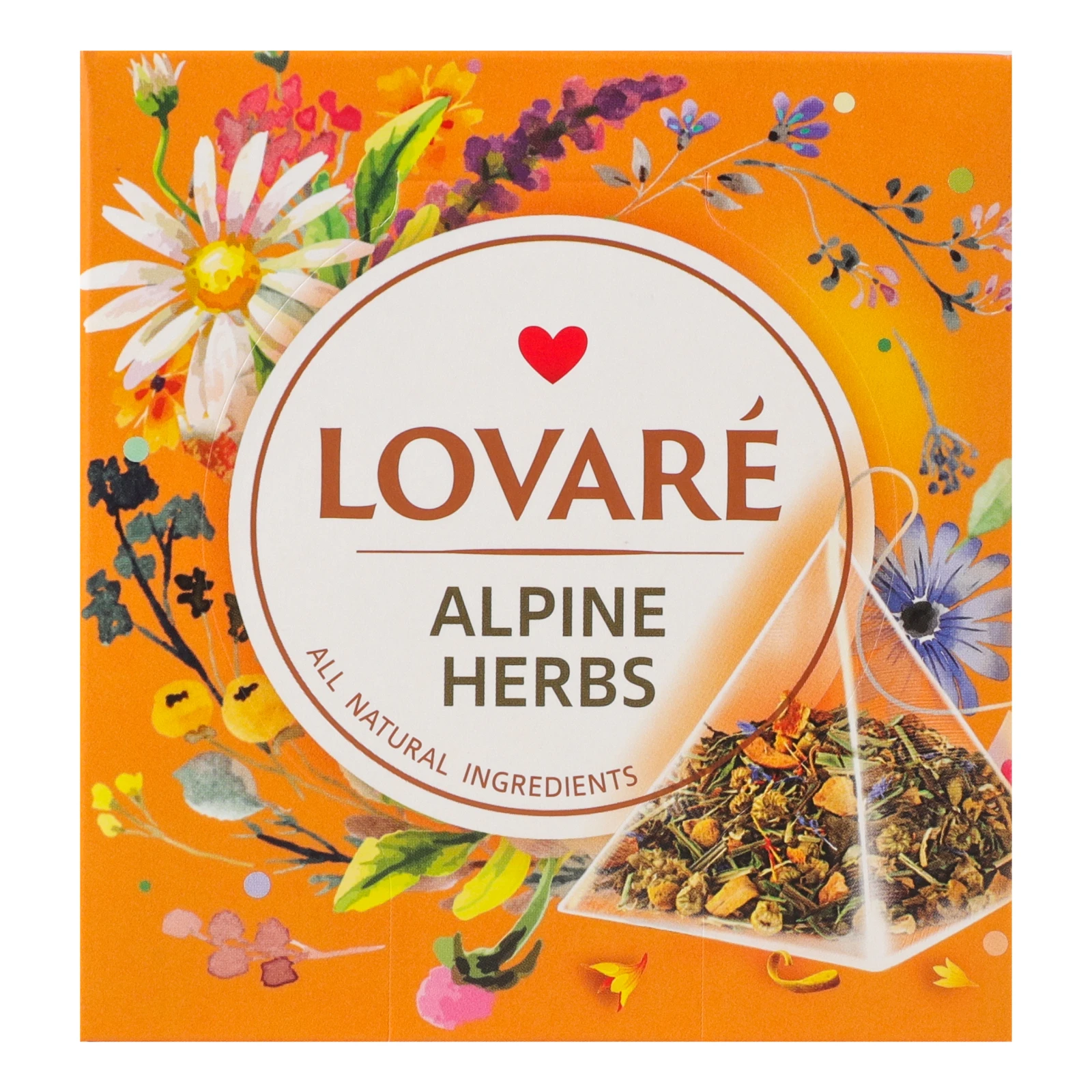 Суміш чаю Lovare Alpine herbs трав'яного плодово-ягідного та квіткового 15*2г/уп Фото №:1