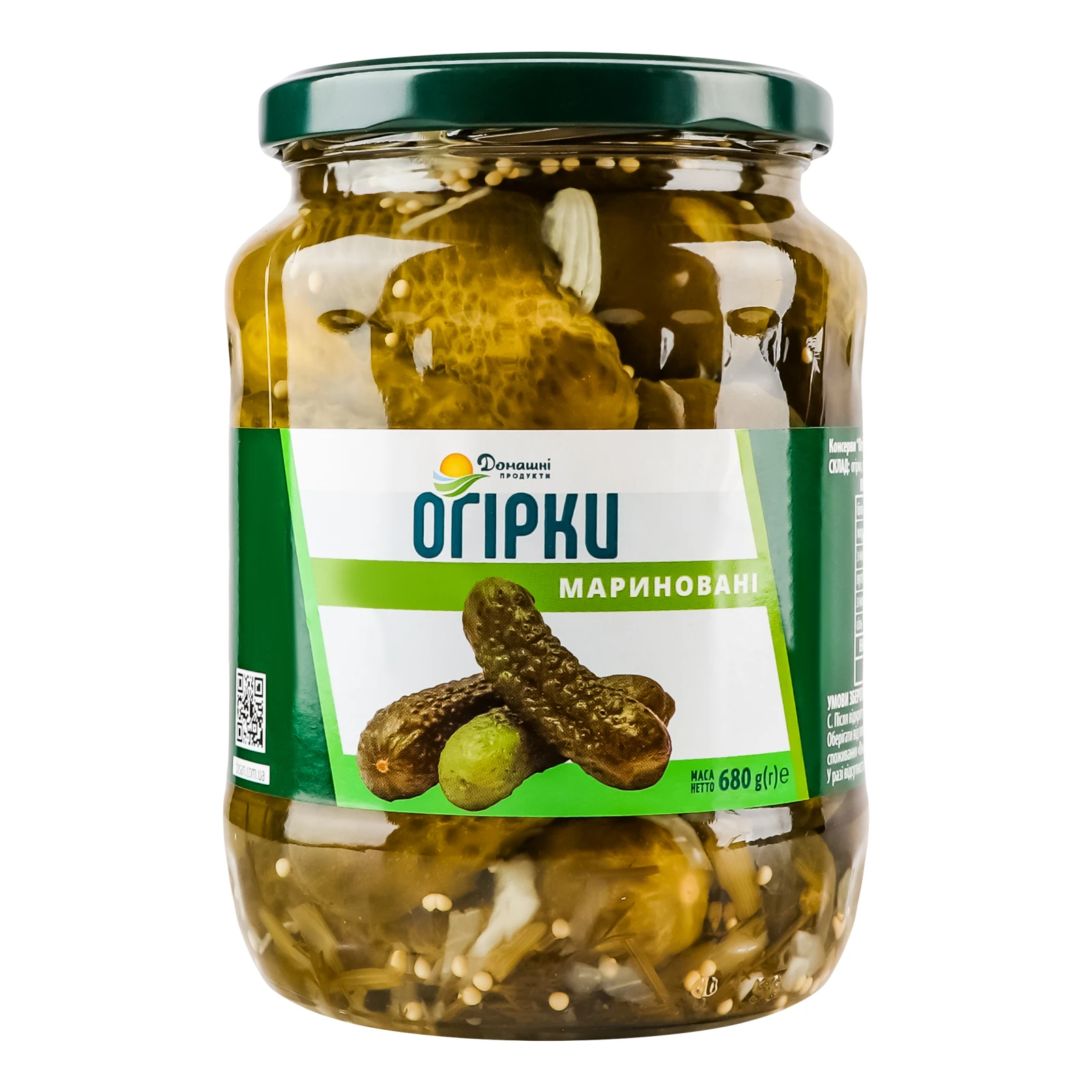 Огірки Домашні продукти мариновані 680г Фото навігації №:1