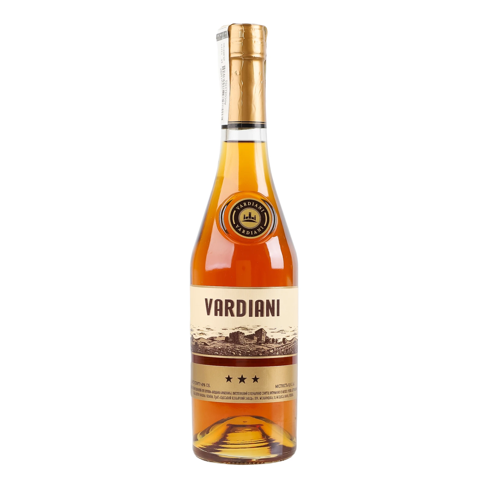 Коньяк Vardiani 3 зірки 40% 0.5л Фото навігації №:1