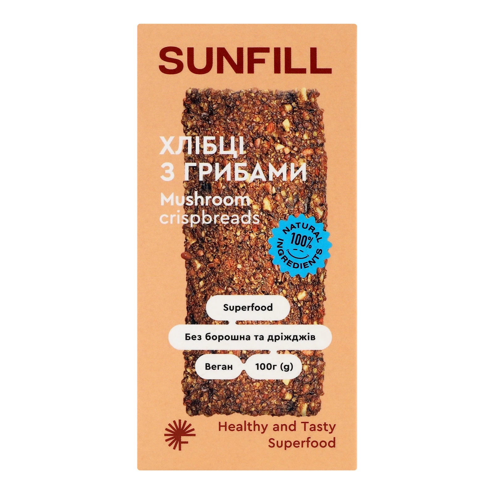 Хлібці SunFill з грибами 100г Фото №:1
