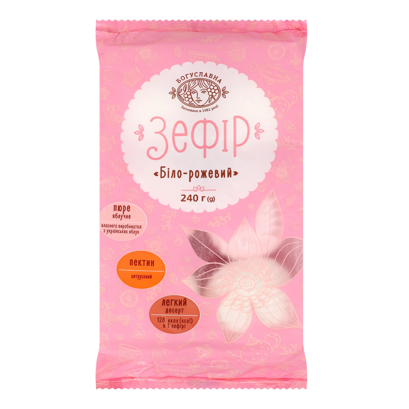 Зефір Богуславна Біло-рожевий 240г Фото №:1