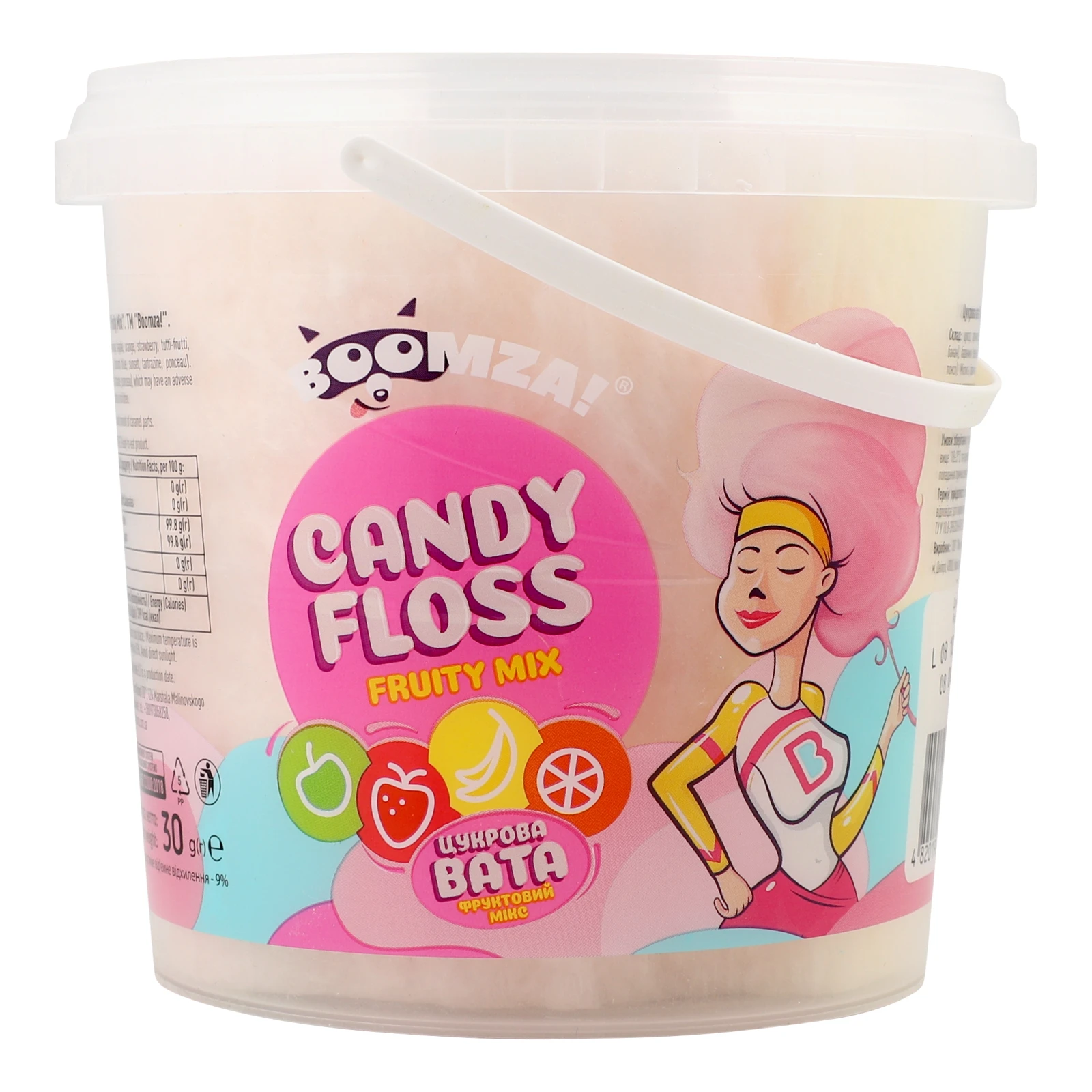 Вата цукрова Boomza! Candy Floss Фруктовий мікс 30г Фото №:1