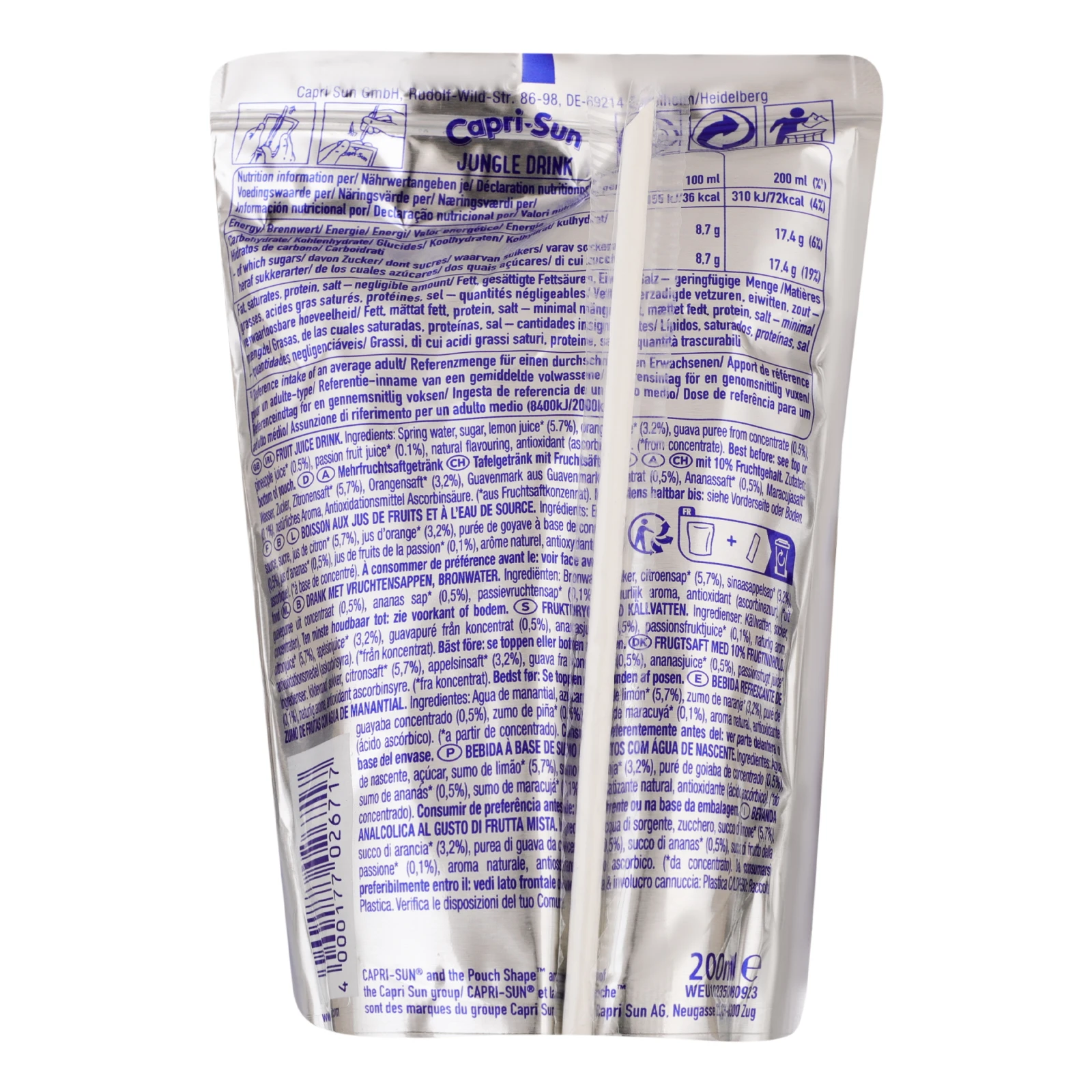 Напій Capri-Sun соковмісний Jungle Drink 200мл Фото №:2