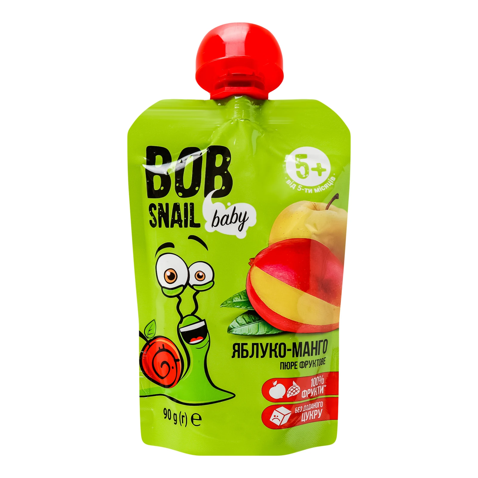 Пюре Bob Snail Baby Яблуко-манго фруктове для дітей від 5-ти місяців 90г Фото №:1