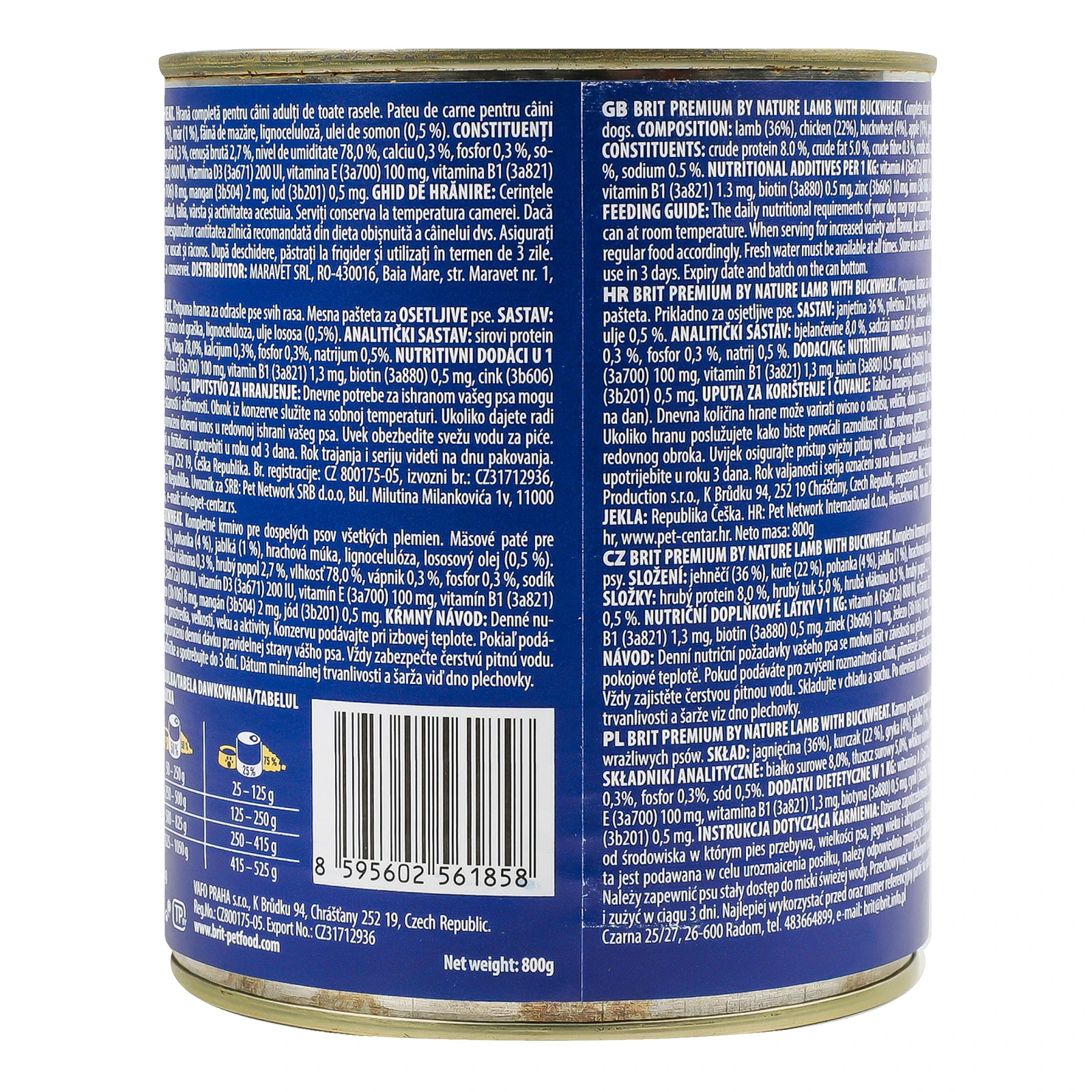 Корм консервований Brit Premium by Nature Lamb with buckwheat комплексний для дорослих собак усіх порід 800г Фото №:2