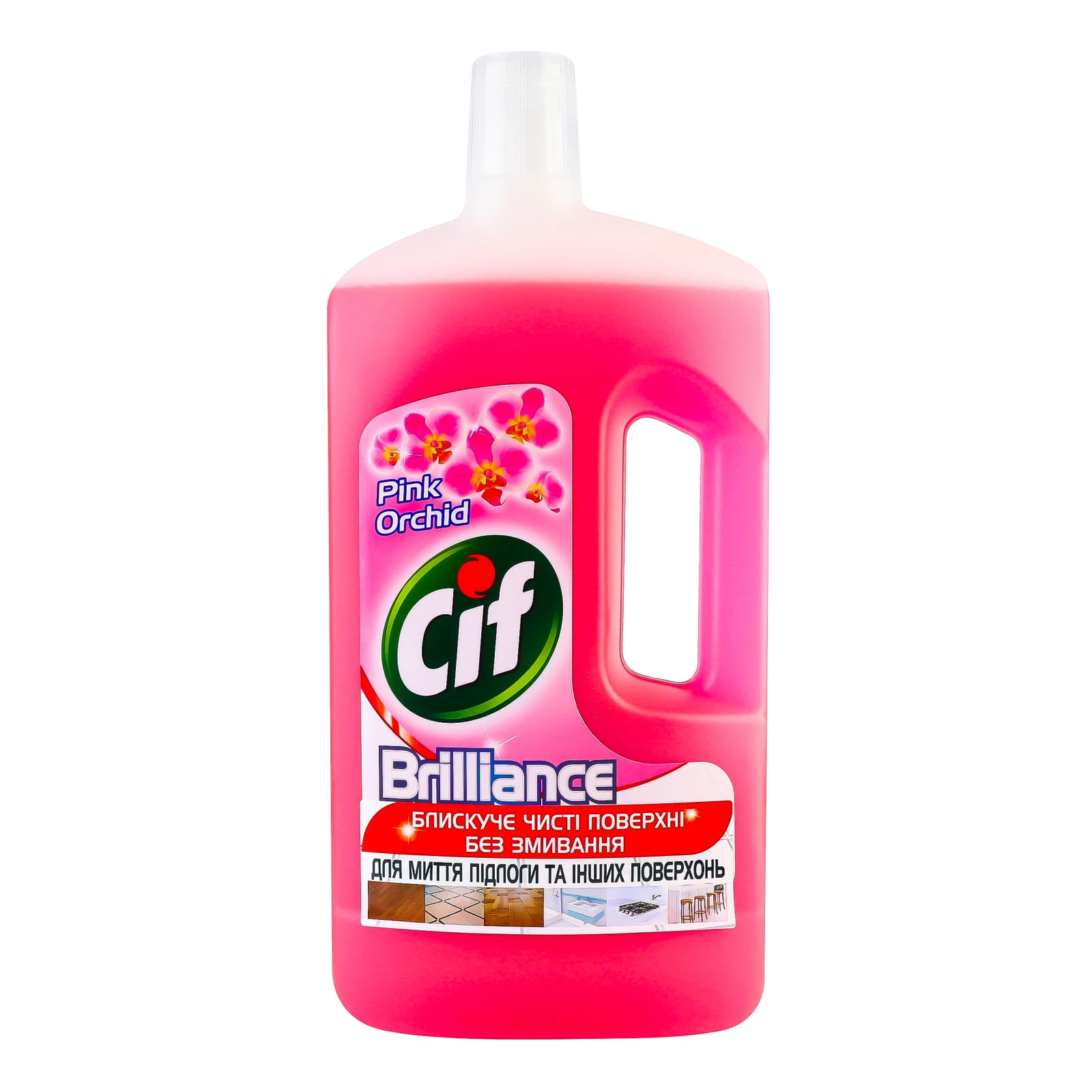 Засіб для миття підлоги та стін Cif Brilliance Pink Orchid 1л Фото №:1