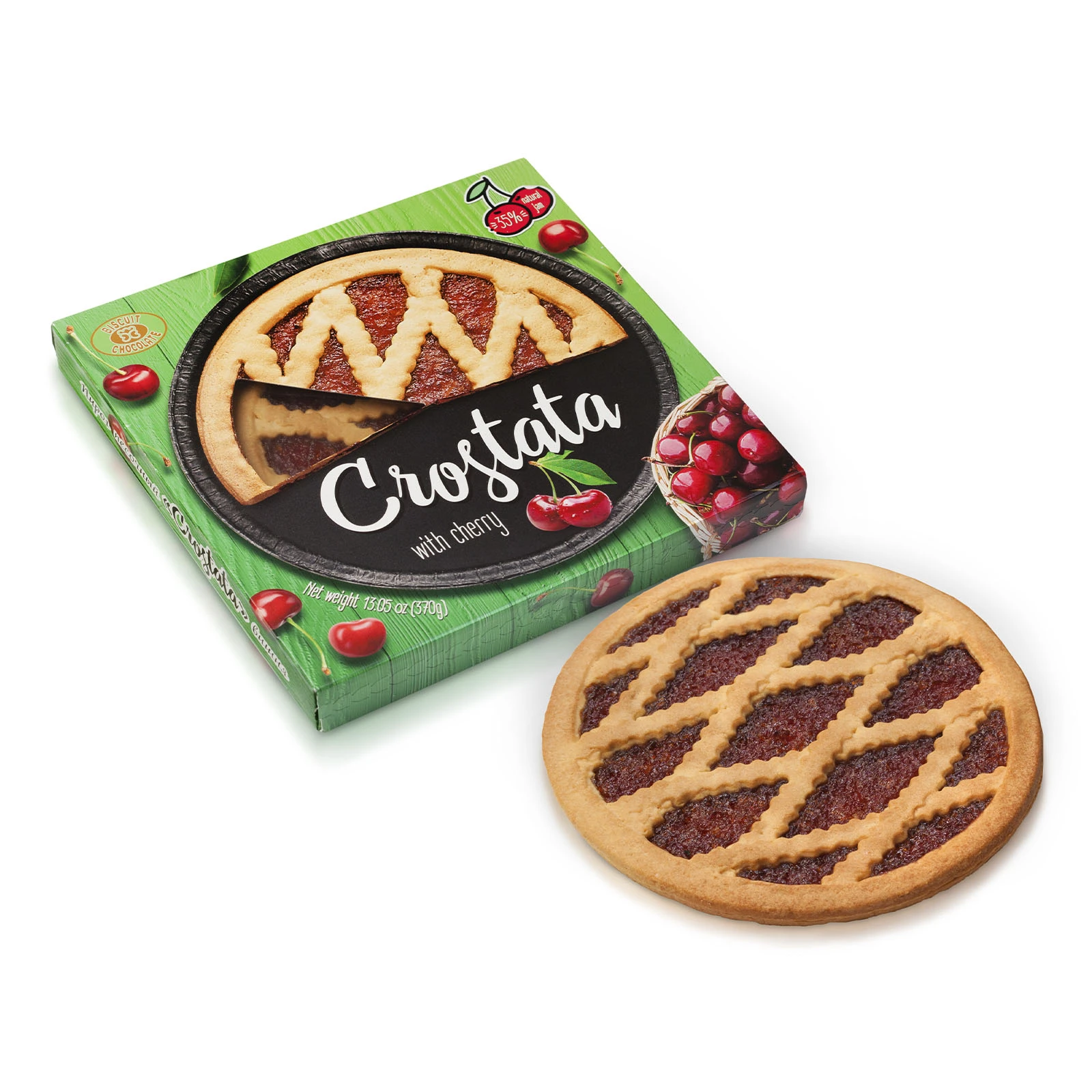 Пиріг Бісквіт-Шоколад пісочний Crostata з вишнею 370г Фото №:1