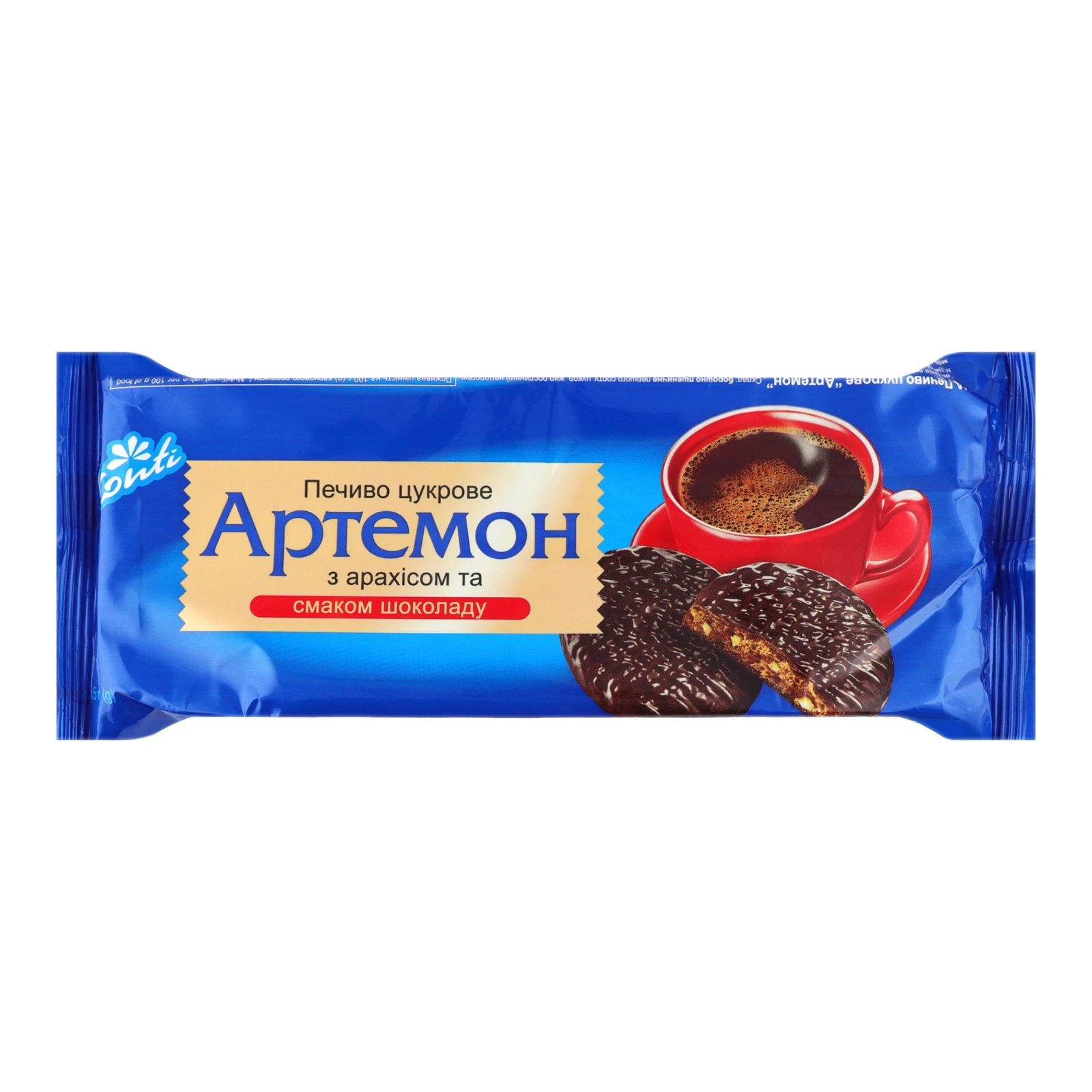Печиво Konti цукрове Артемон з арахісом та смаком шоколаду 135г