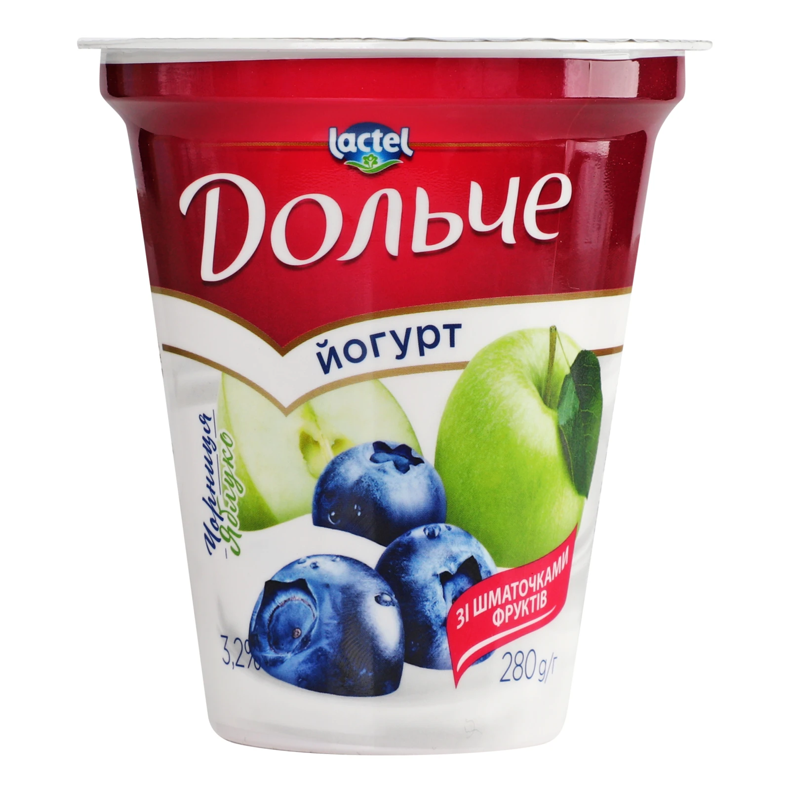 Йогурт Дольче Чорниця-яблуко 3.2% 280г Фото №:1