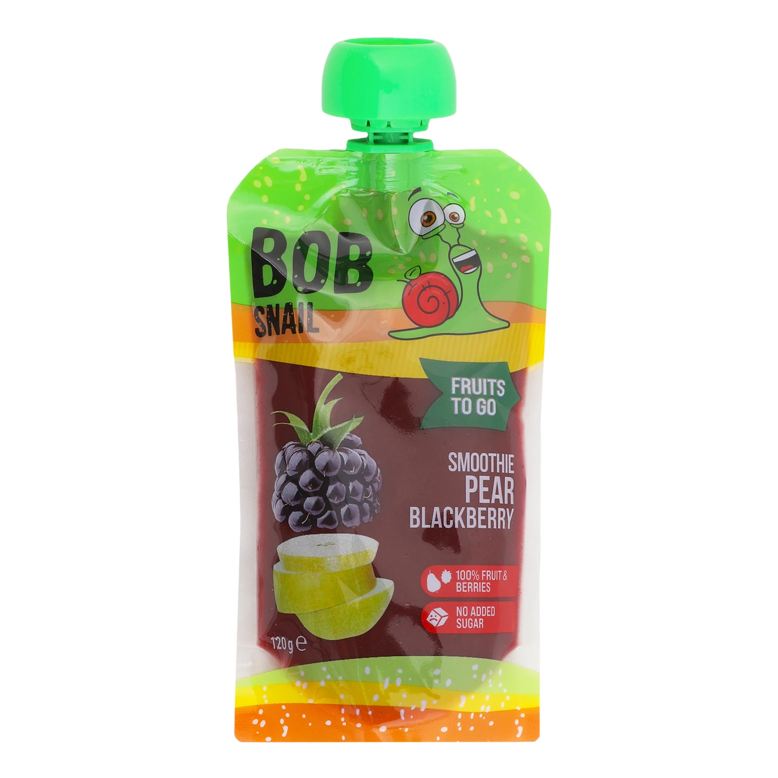 Пюре Bob Snail Смузі фруктово-ягідне пастеризоване Груша-лісова ожина 120г