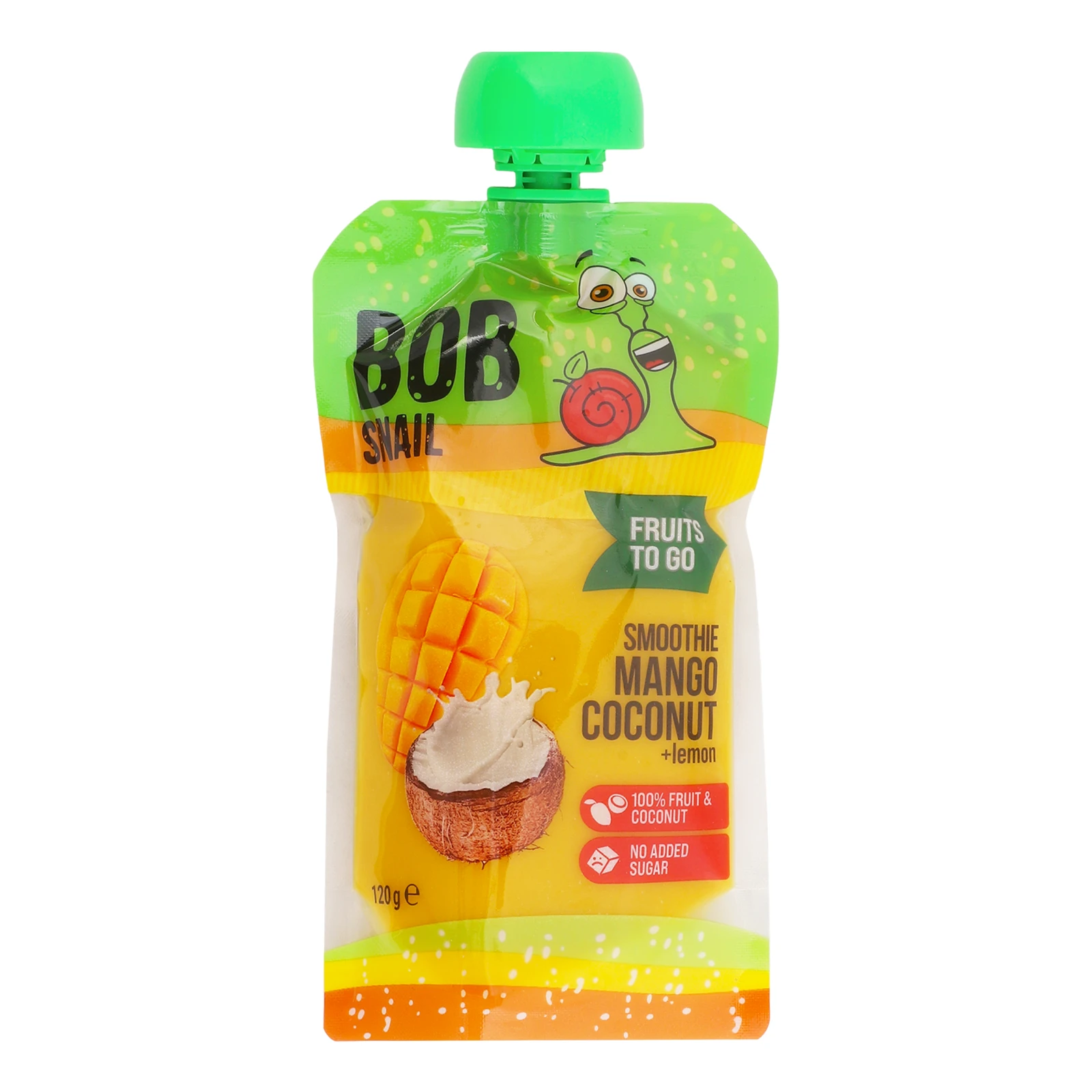 Пюре Bob Snail Смузі фруктове пастеризоване Манго-кокос 120г Фото №:1