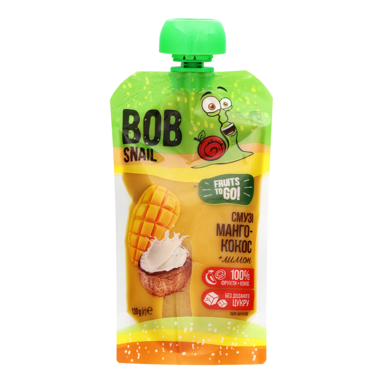 Пюре Bob Snail Смузі Манго-кокос фруктове 120г Фото навігації №:1