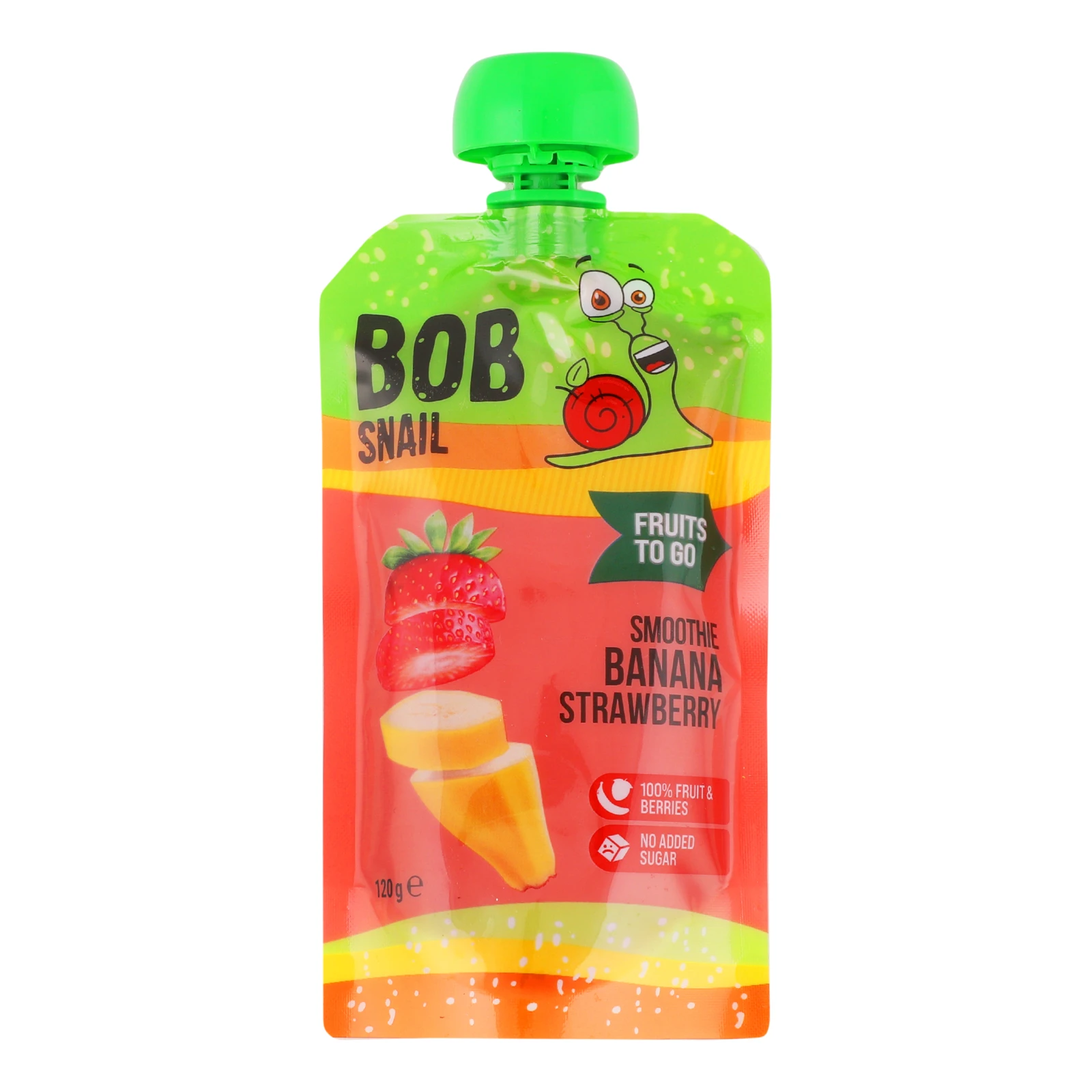 Пюре Bob Snail Смузі фруктово-ягідне пастеризоване Банан-полуниця 120г Фото №:1