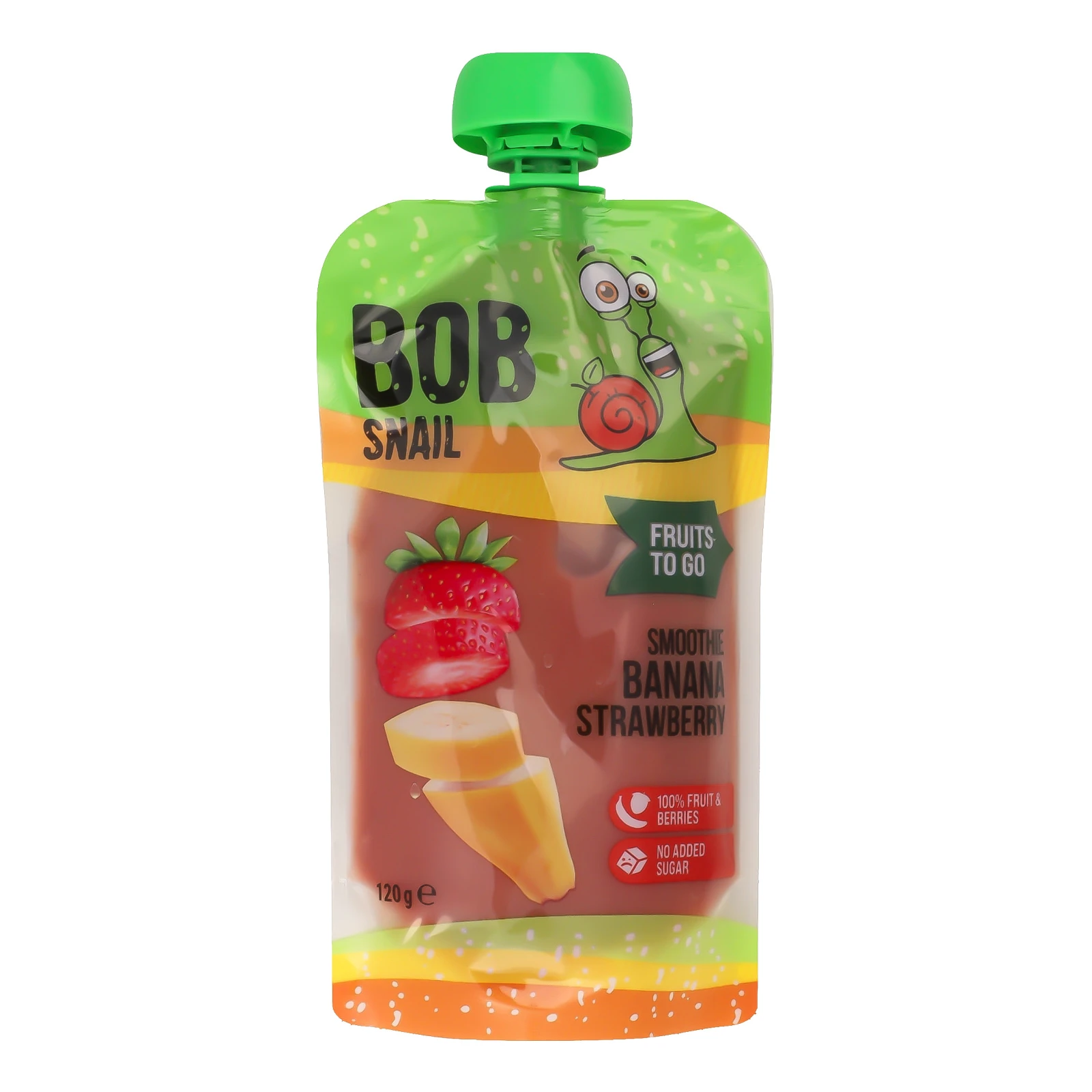 Пюре Bob Snail Smoothie Banana-strawberry фруктово-ягідне 120г Фото №:1