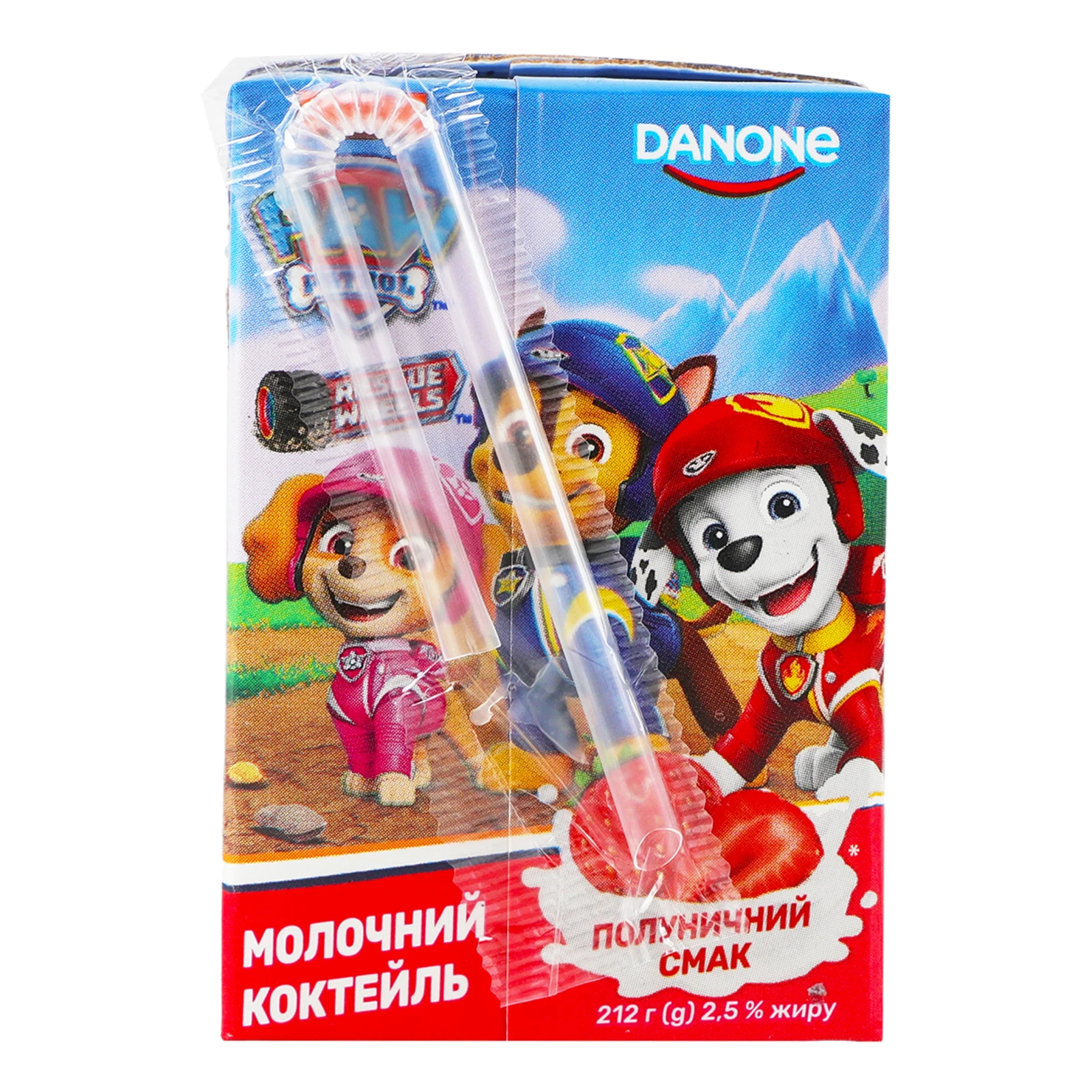 Коктейль молочний Danone Paw Patrol Полуничний 2.5% 212г Фото №:2