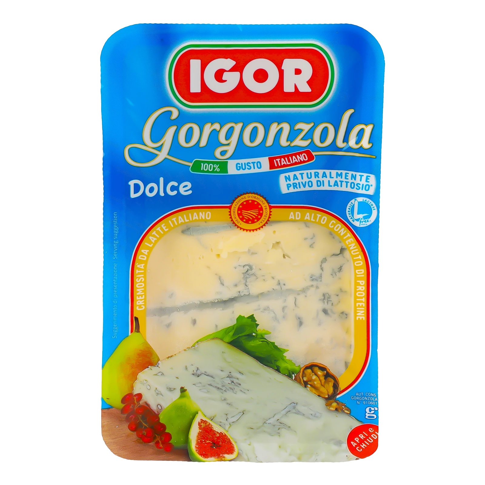 Сир Igor Gorgonzola Dolce м'який з блакитною пліснявою 57.15% 150г Фото №:1