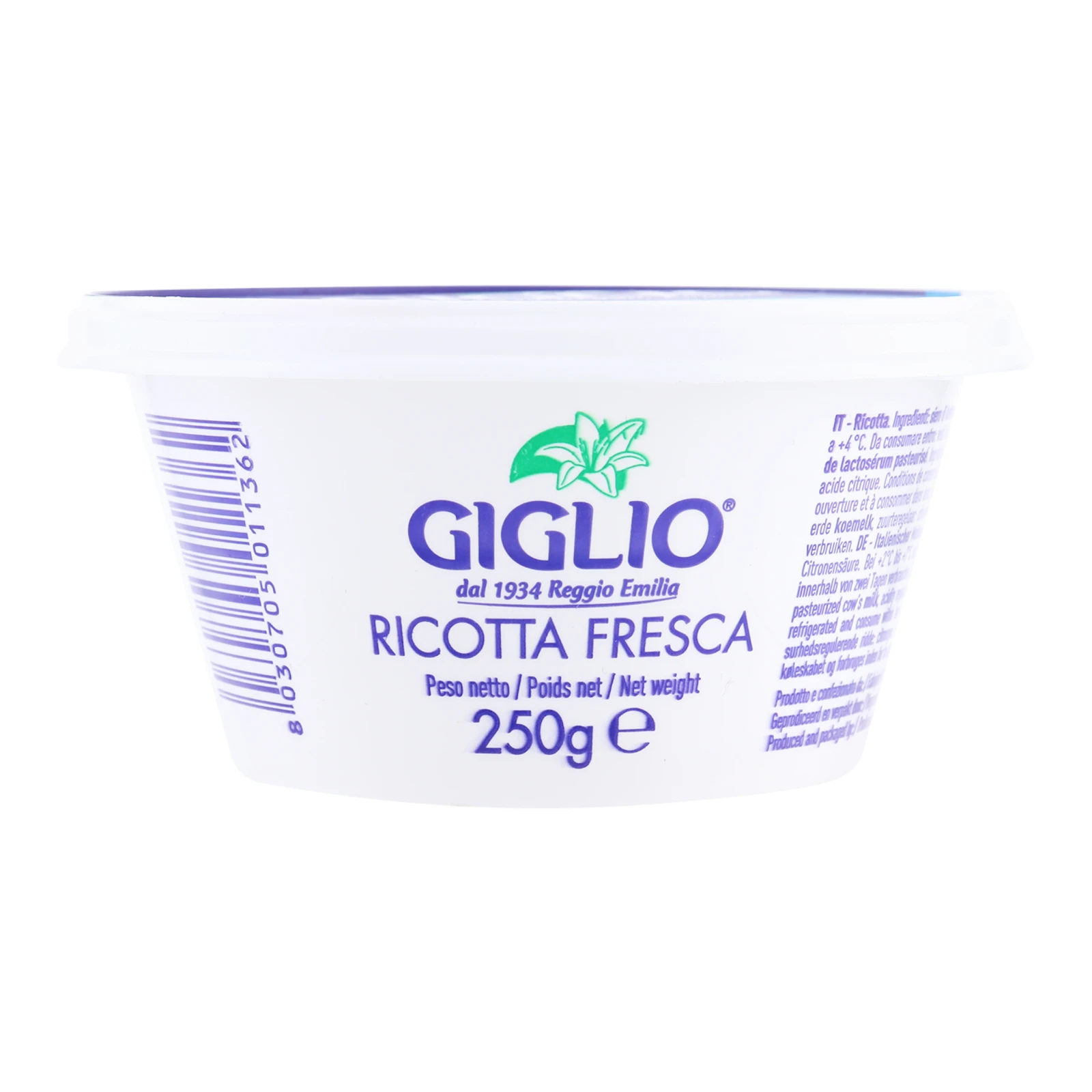 Сир Giglio Ricotta Fresca 44% 250г Фото №:1