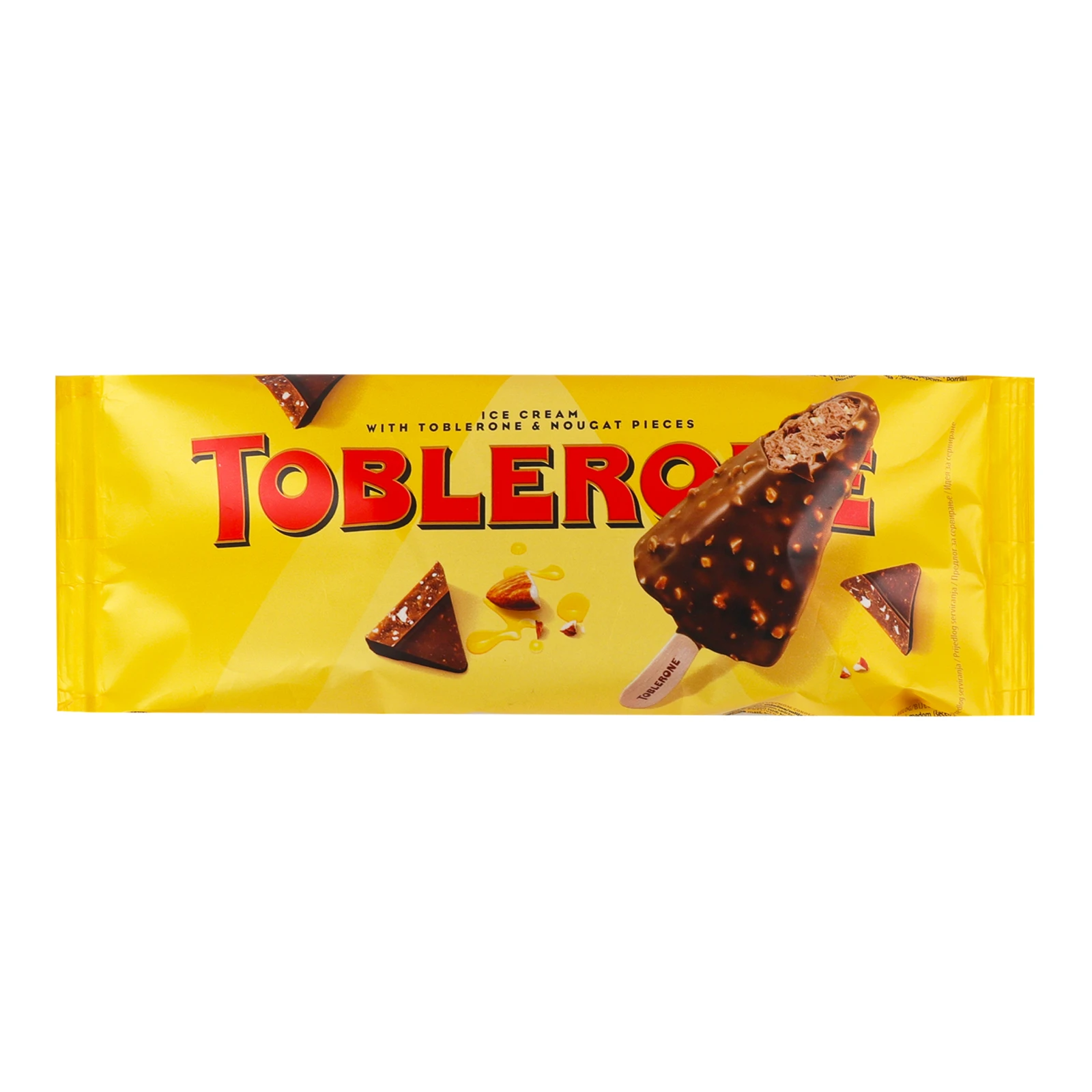 Морозиво Toblerone шоколадно-медове зі шматочками молочного шоколаду з медово-мигдальною нугою 65г Фото №:1