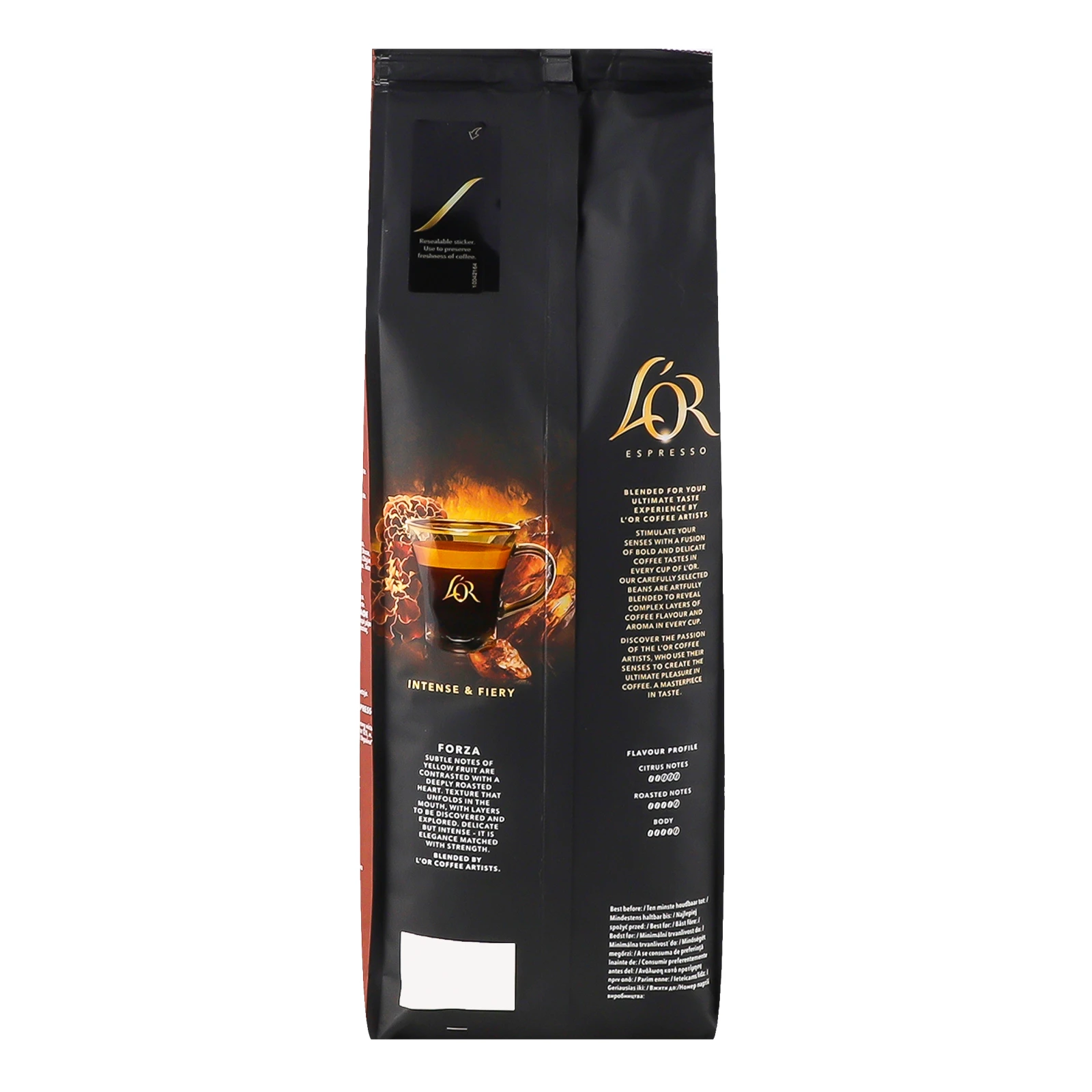 Кава L'OR Espresso Forza натуральна смажена в зернах 1кг фото 2