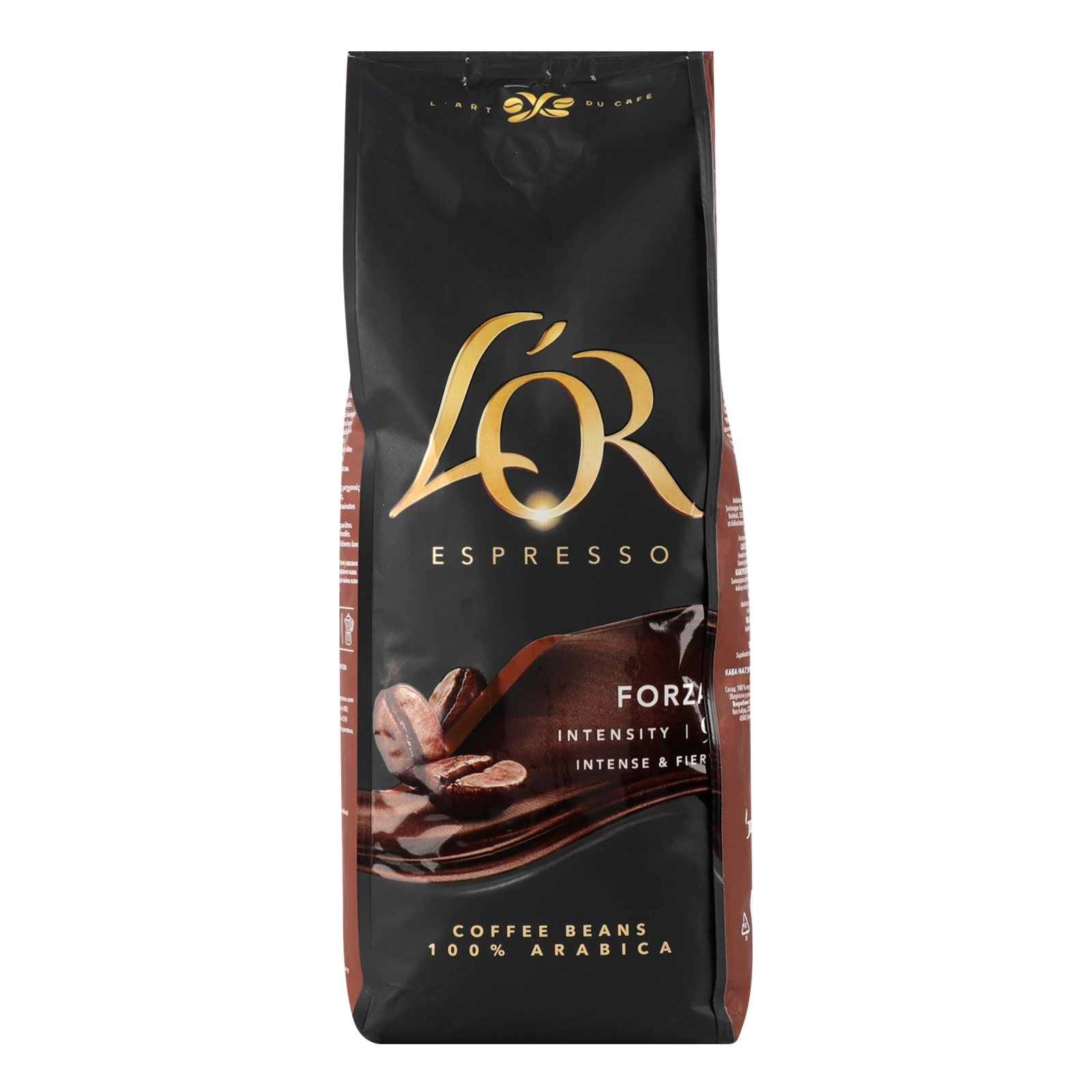 Кава L'OR Espresso Forza натуральна смажена в зернах 1кг Фото №:1