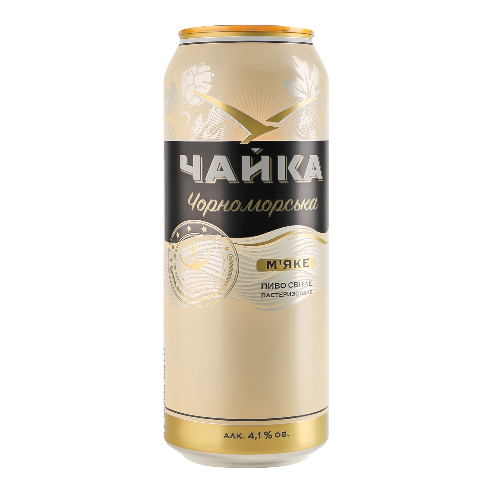 Пиво Чайка Чорноморська М'яке світле фільтроване пастеризоване 4.1% 0.5л фото 2