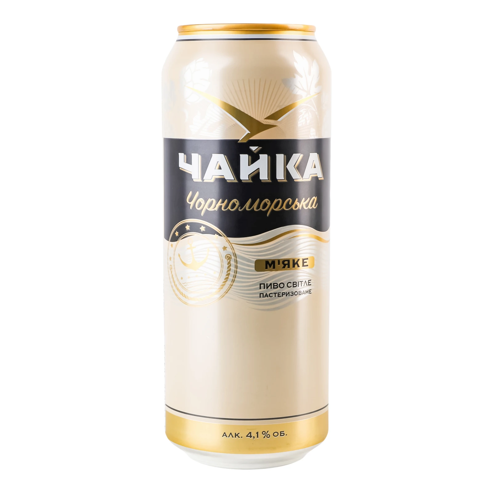 Пиво Чайка Чорноморська М'яке світле фільтроване пастеризоване 4.1% 0.5л Фото №:2