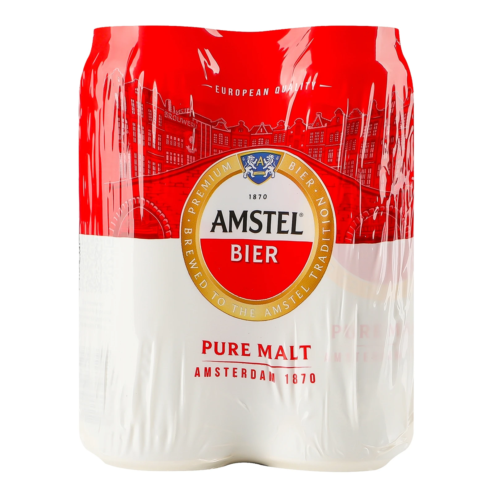 Пиво Amstel світле фільтроване пастеризоване 5% 4х0.5л