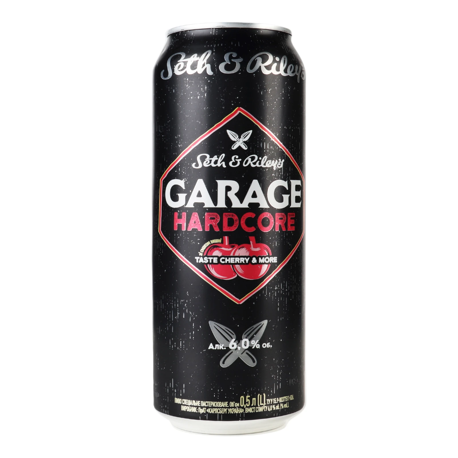 Пиво Seth&Riley's Garage Hardcore спеціальне пастеризоване Cherry&More 6% 0.5л Фото №:2