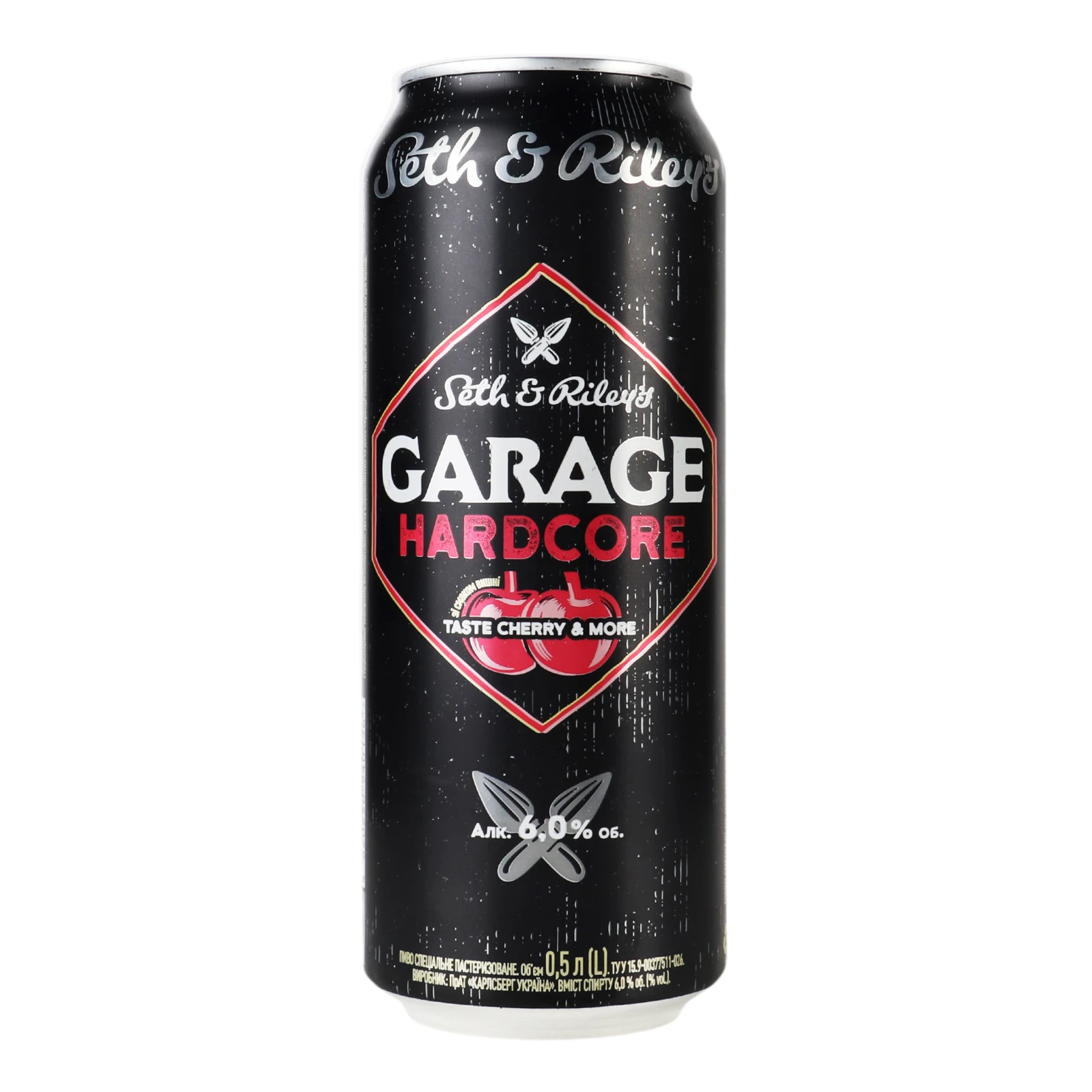 Пиво Seth&Riley's Garage Hardcore спеціальне пастеризоване Cherry&More 6% 0.5л Фото №:1