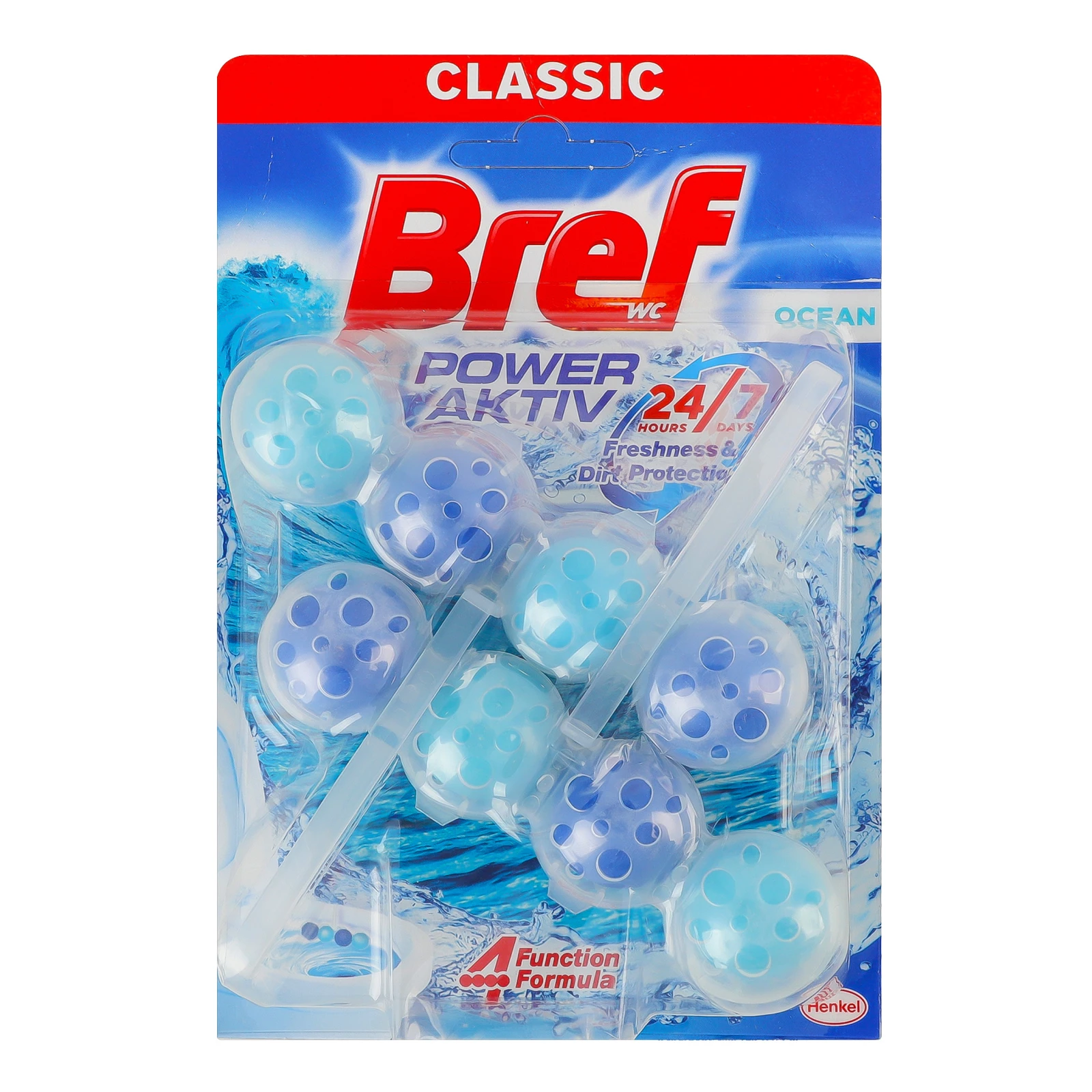 Засіб для унітазу Bref Сила актив Океанська свіжість твердий блок 2х50г Фото №:1
