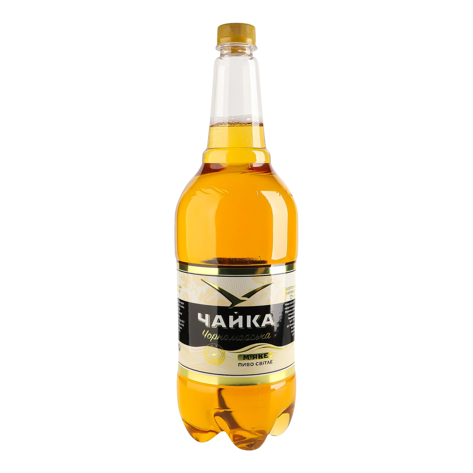 Пиво Чайка Чорноморська М'яке світле фільтроване пастеризоване 4.1% 1.45л Фото №:1
