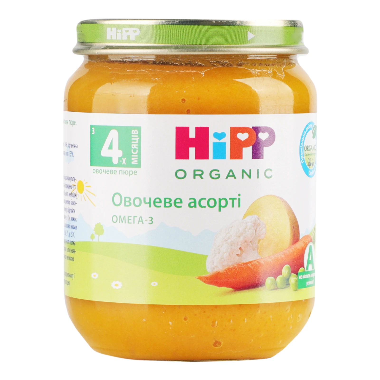 Пюре Hipp Organic овочеве гомогенізоване стерилізоване Овочеве асорті для дітей від 4-х місяців 125г