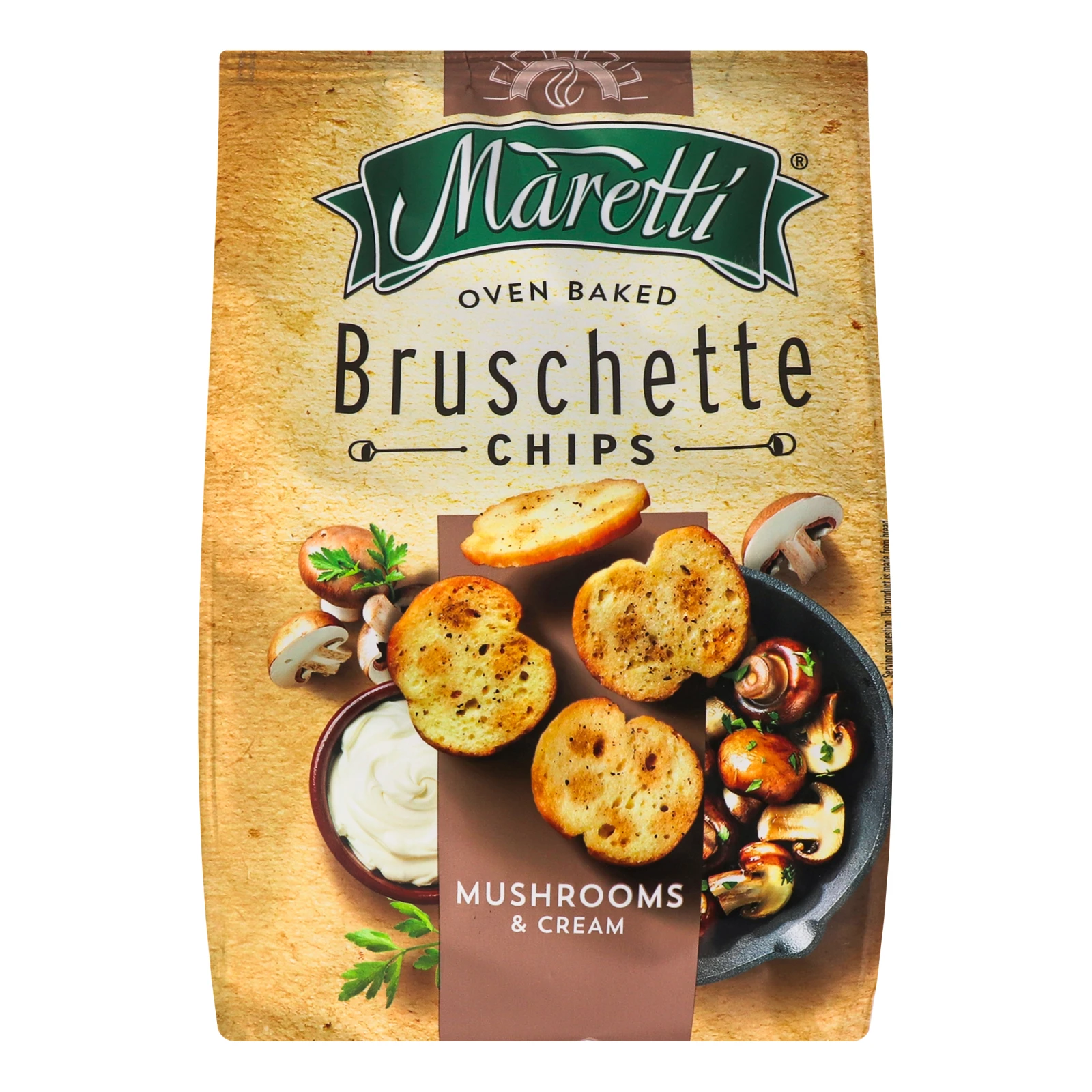 Брускети Maretti хлібні запечені зі смаком грибів і вершків 140г Фото №:1