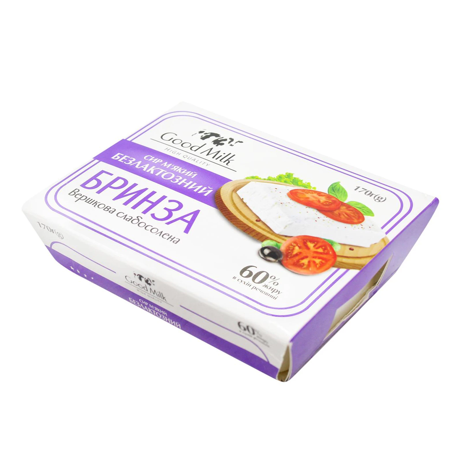 Сир Good Milk Бринза вершкова слабосолена м'який безлактозний 60% 170г Фото №:2