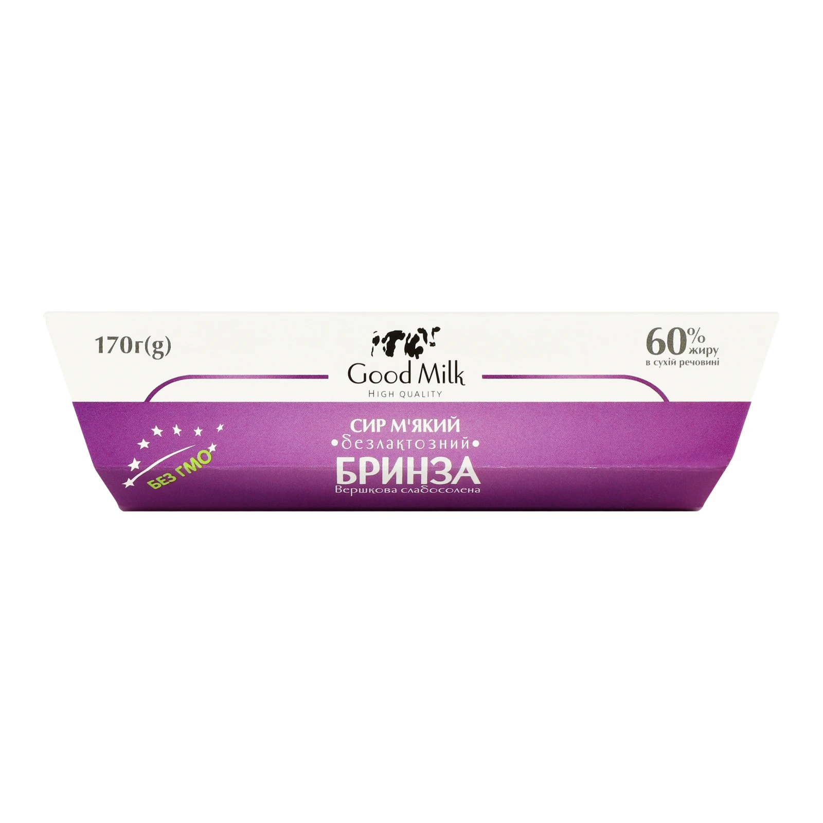Сир Good Milk Бринза вершкова слабосолена м'який безлактозний 60% 170г Фото навігації №:1