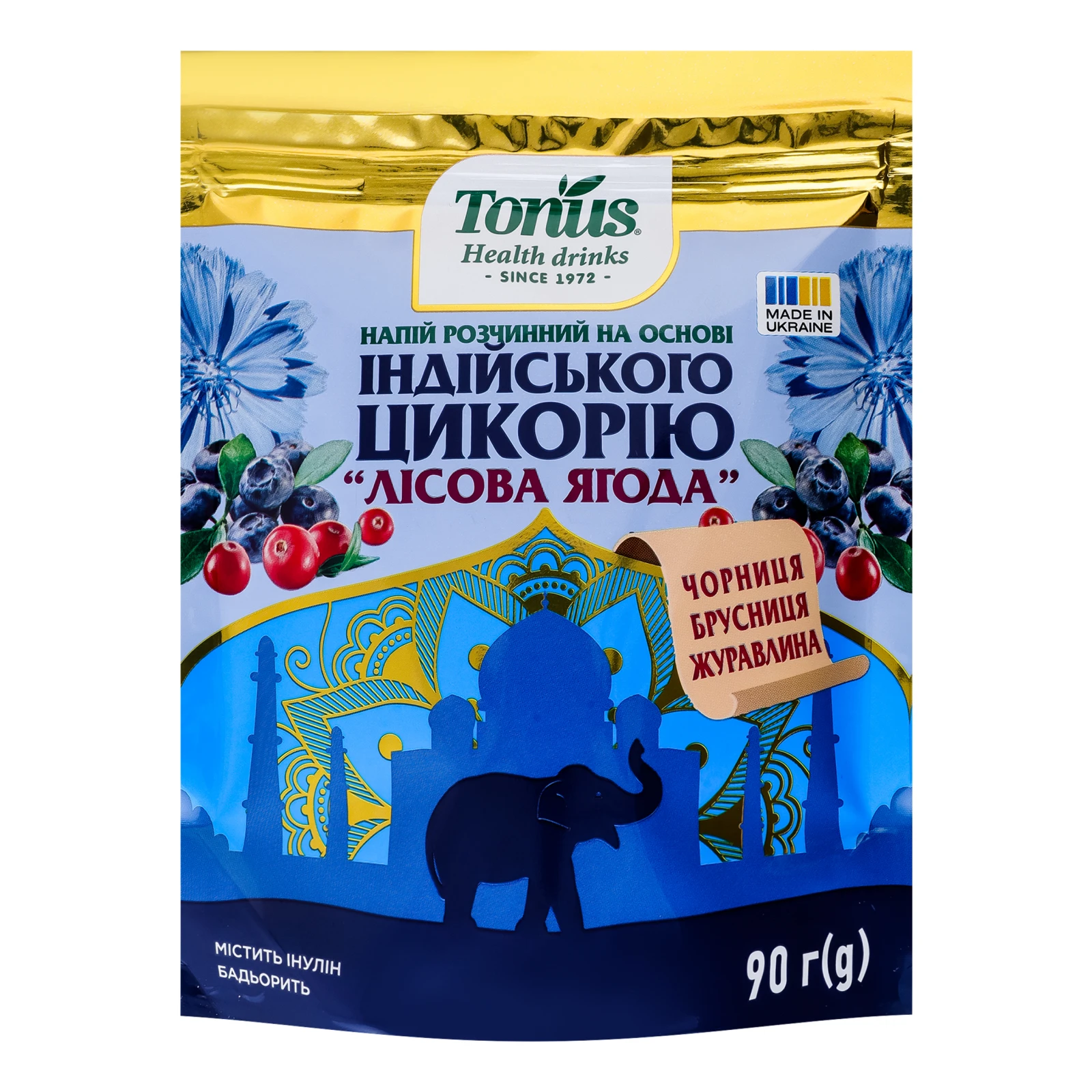 Напій розчинний Tonus Лісова ягода на основі індійського цикорію та ячменю з добавками плодів 90г