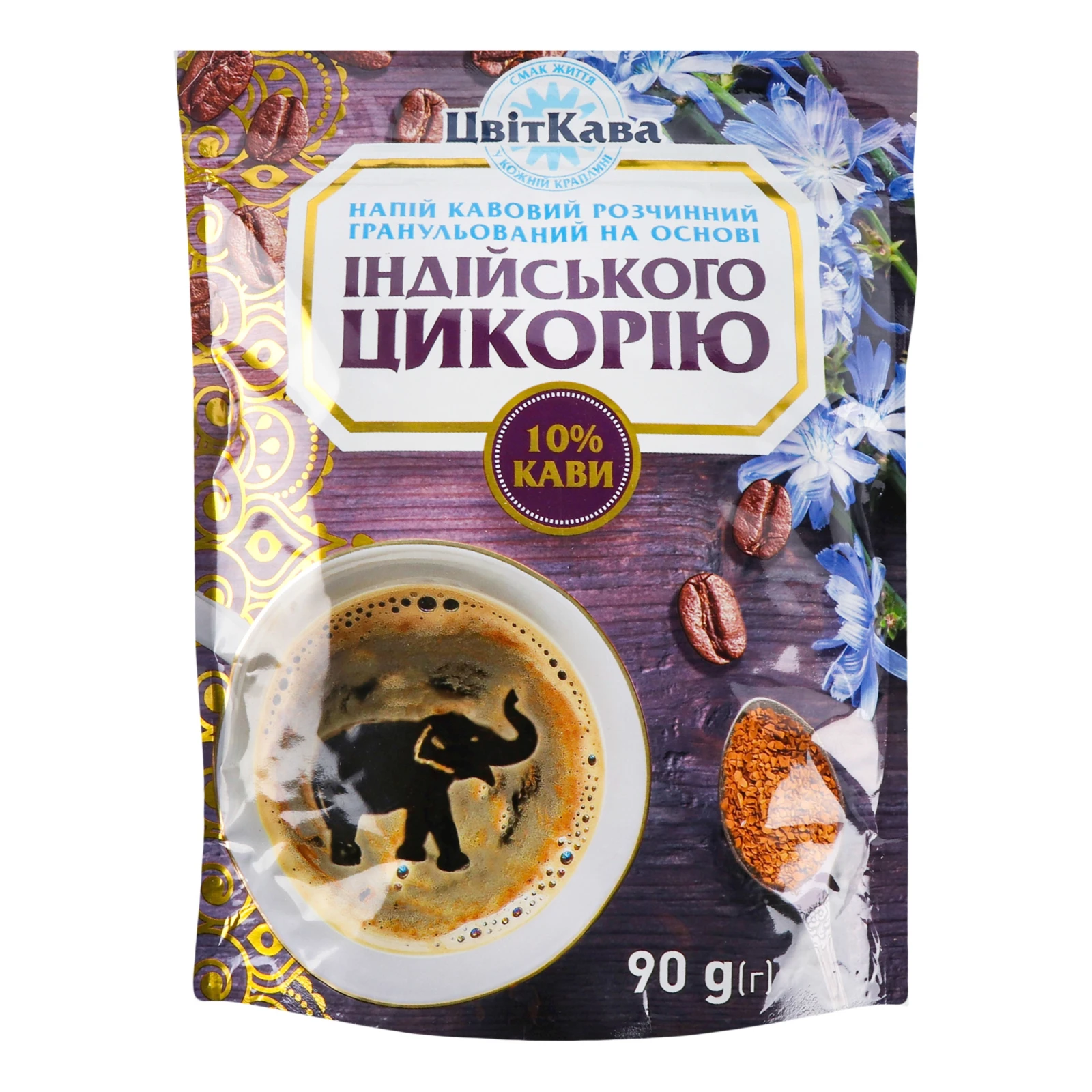Напій кавовий ЦвітКава розчинний гранульований на основі індійського цикорію 90г Фото №:1