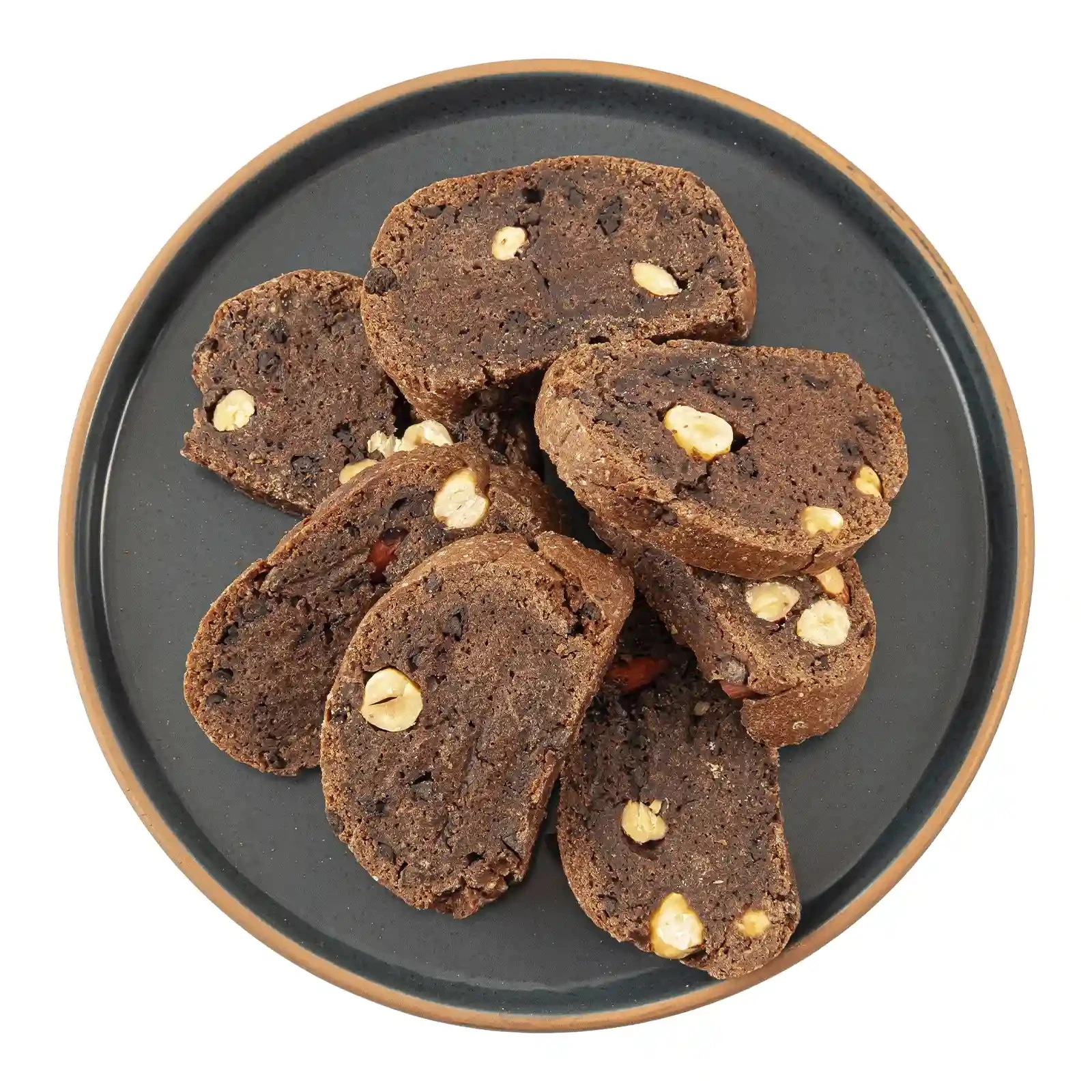 Печиво Горбушка Бicкоттi шоколадне з мигдалем та фундуком Фото №:1