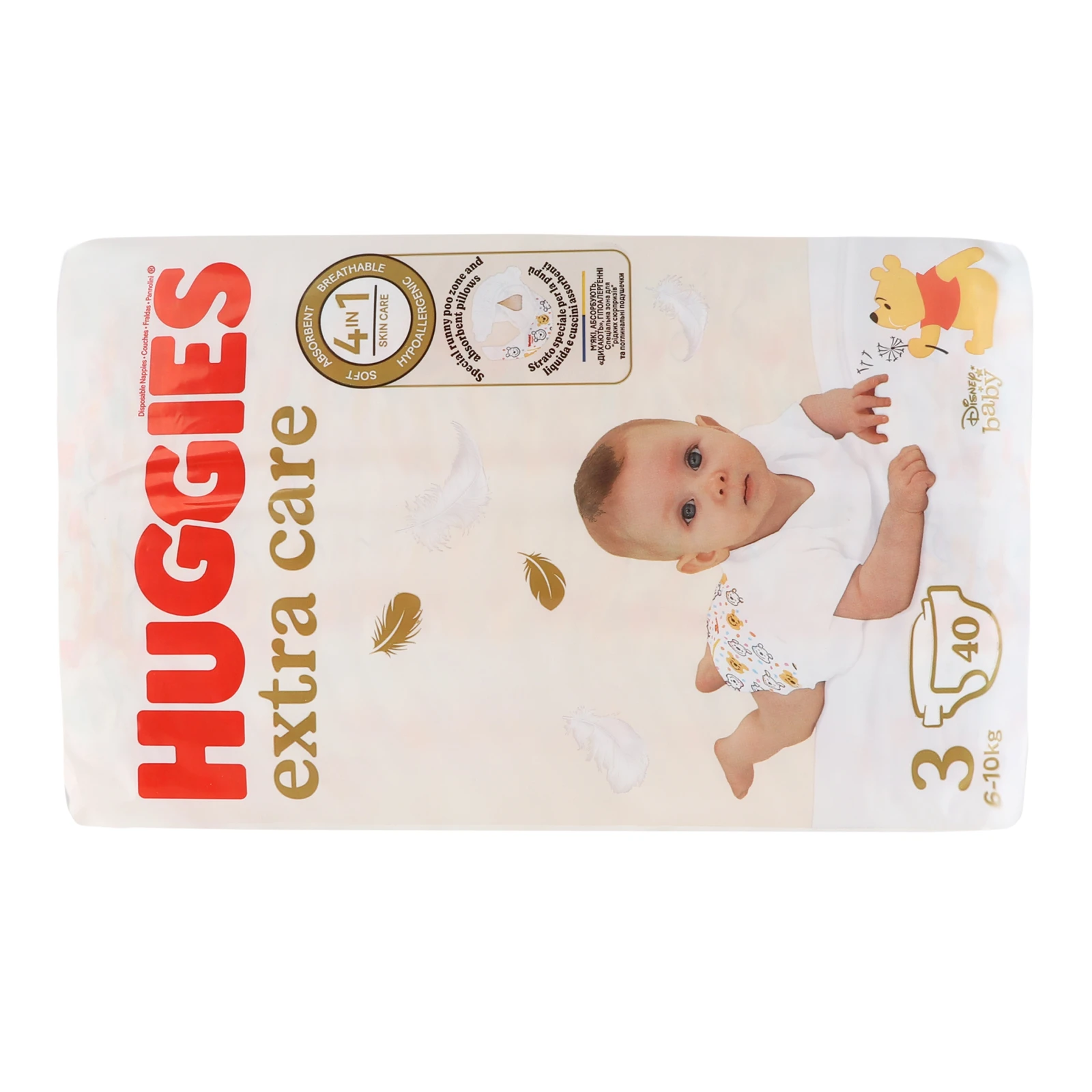 Підгузки Huggies Extra Care 3 для дітей 6-10кг 40шт фото 2