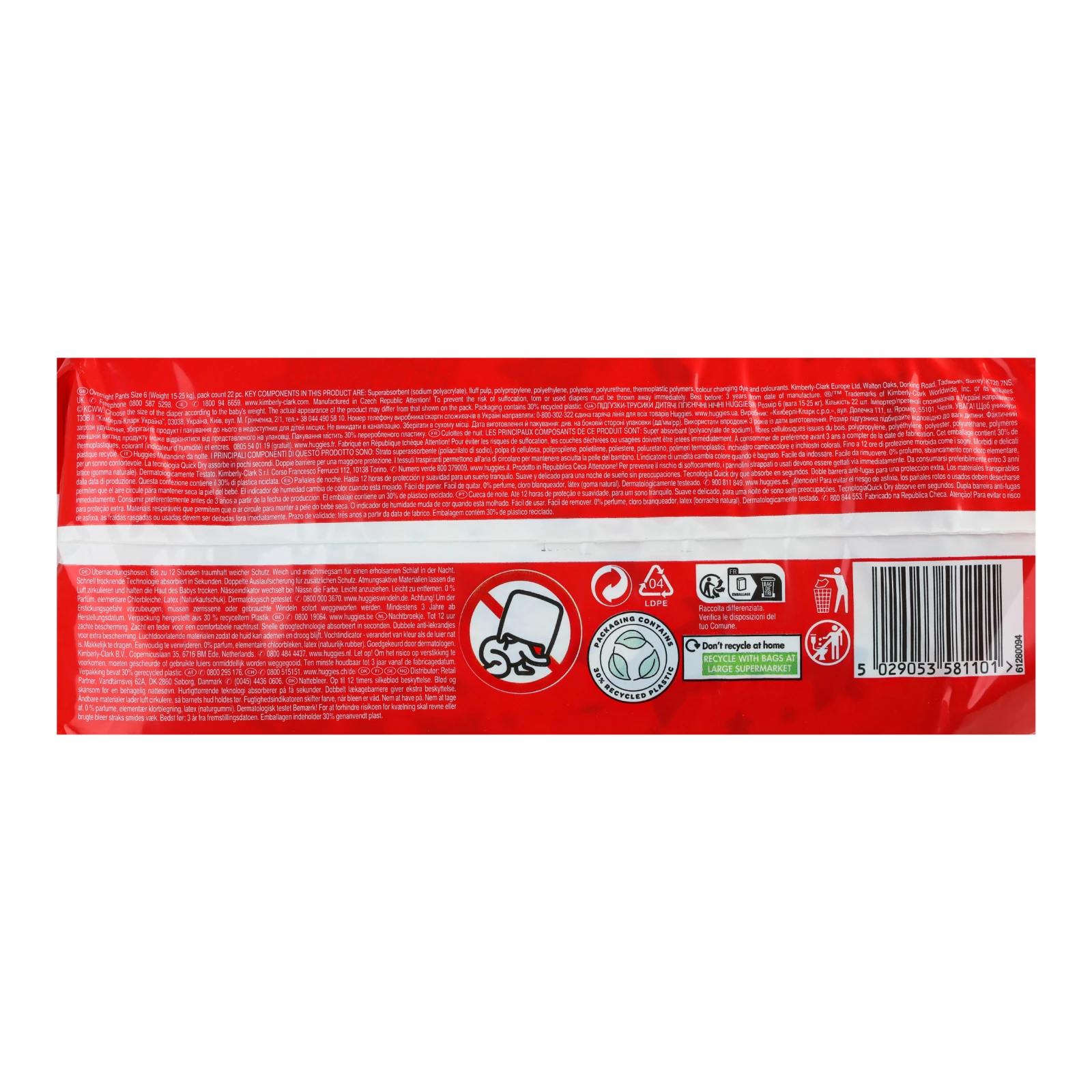 Підгузки-трусики Huggies Pants Overnights 6 15-25кг дитячі 22шт Фото №:3