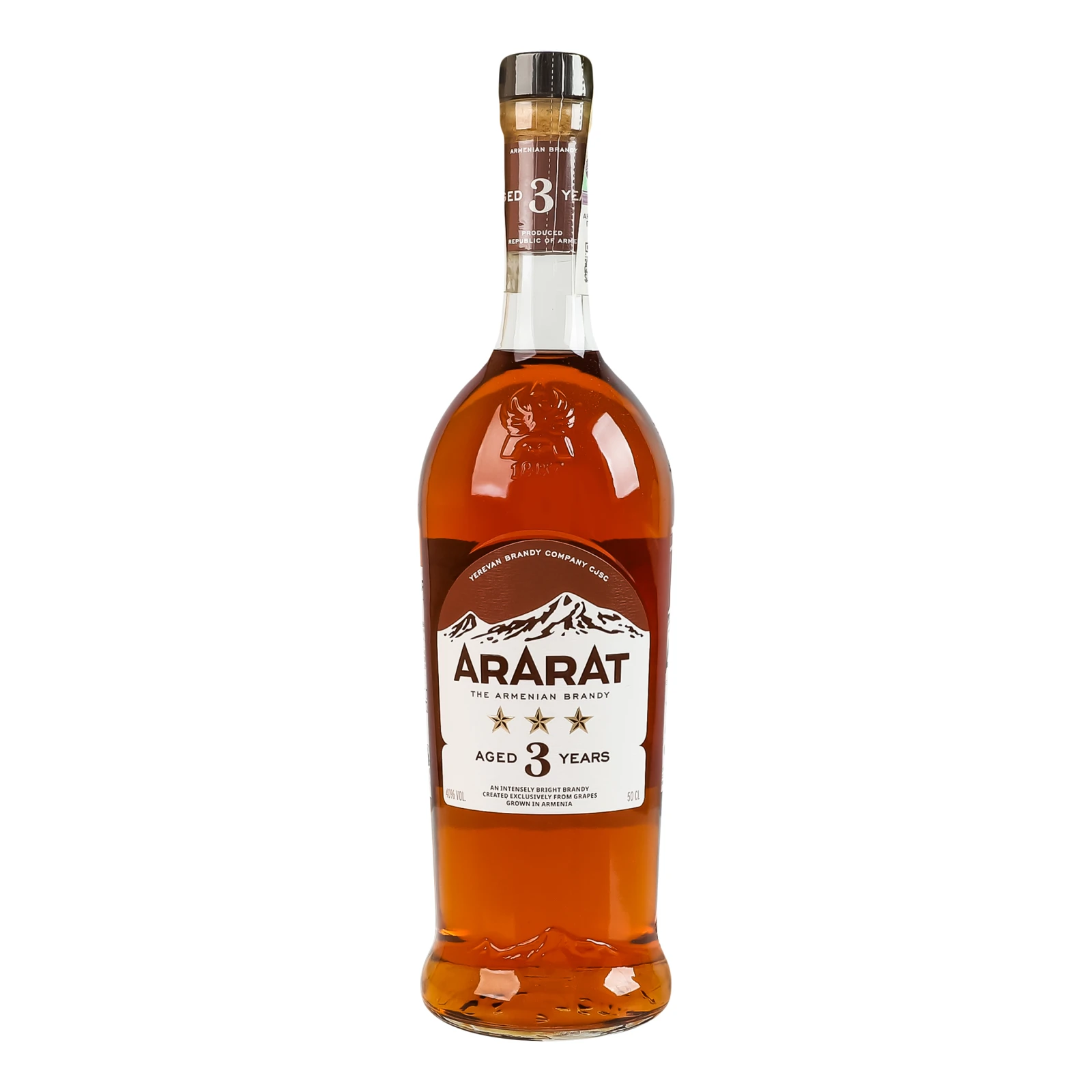 Бренді Ararat 3 зірки вірменський 40% 0.5л