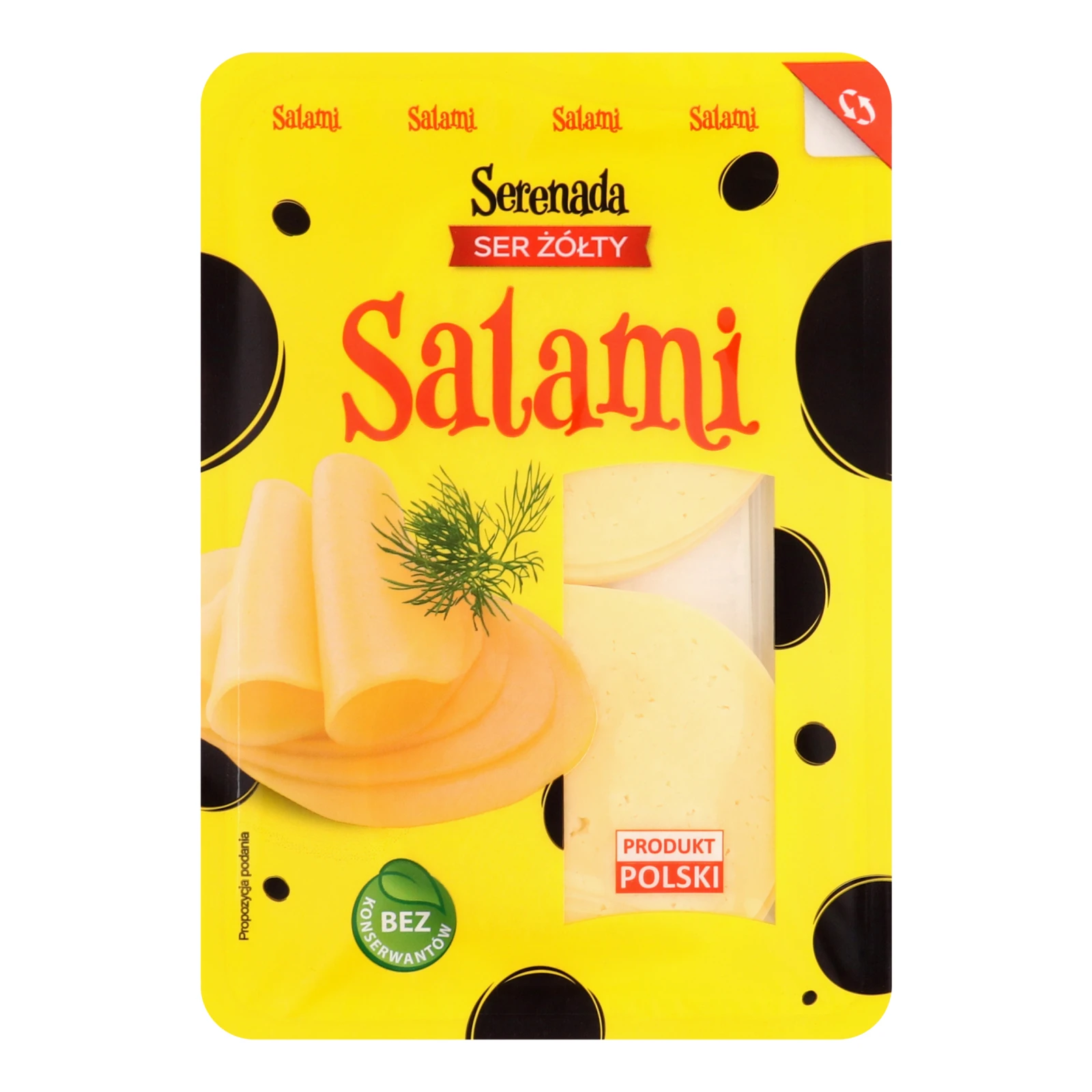 Сир Serenada Salami твердий нарізка 135г Фото №:1