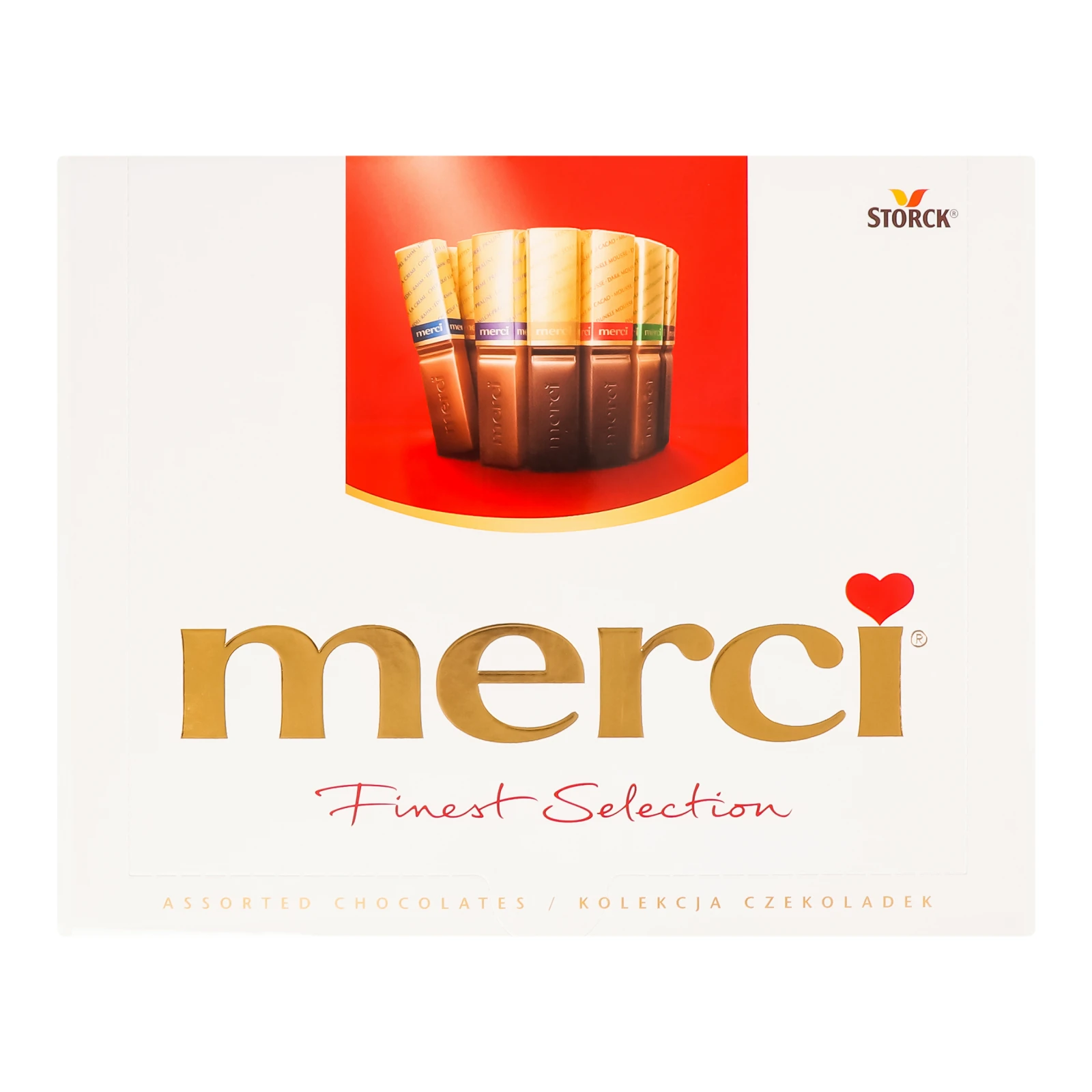 Набір цукерок Merci Finest Selection шоколадних з начинкою і без начинки асорті 250г Фото №:1