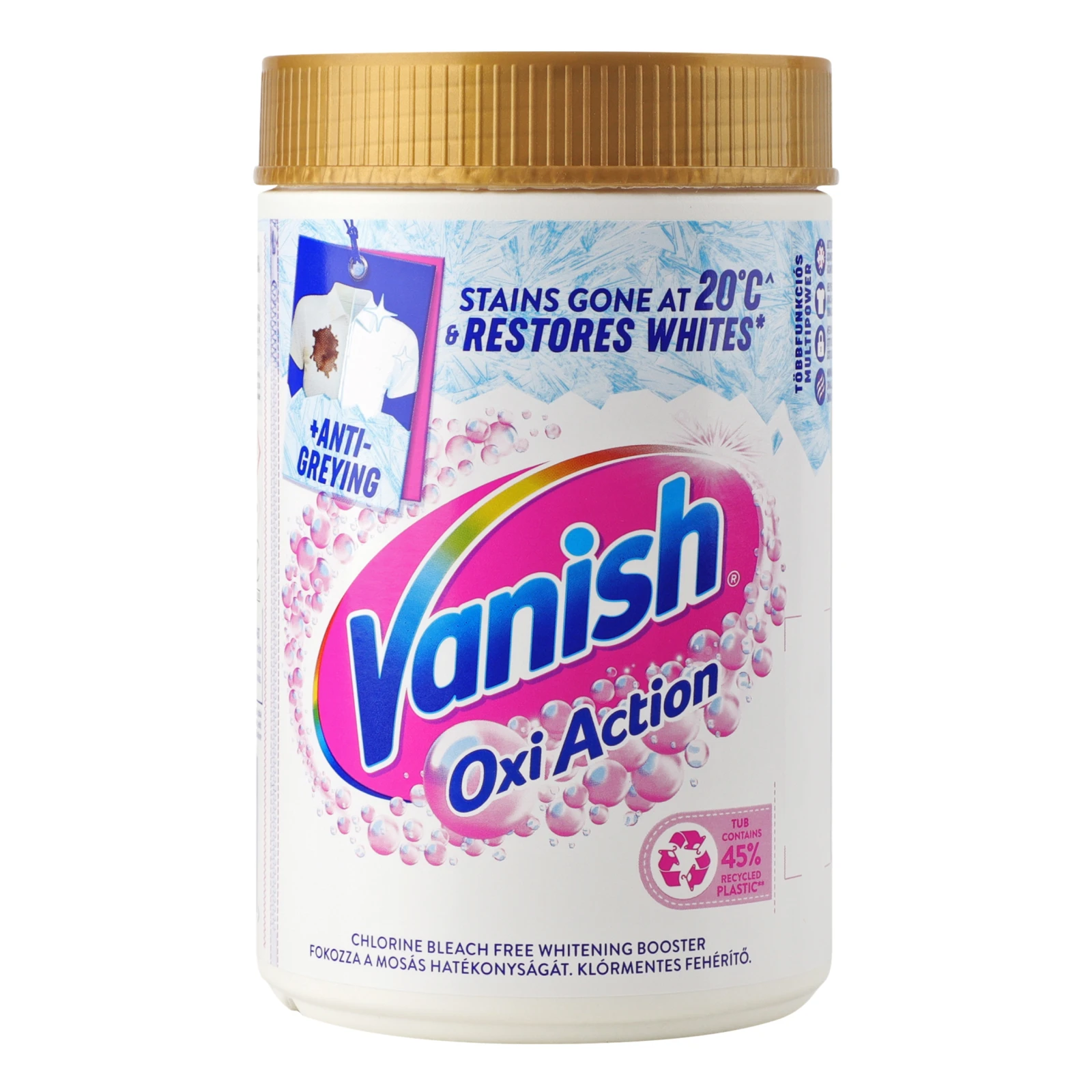 Засіб для видалення плям та відбілювач Vanish Oxi Action Кришталева Білизна для тканин порошкоподібний 625г Фото №:1