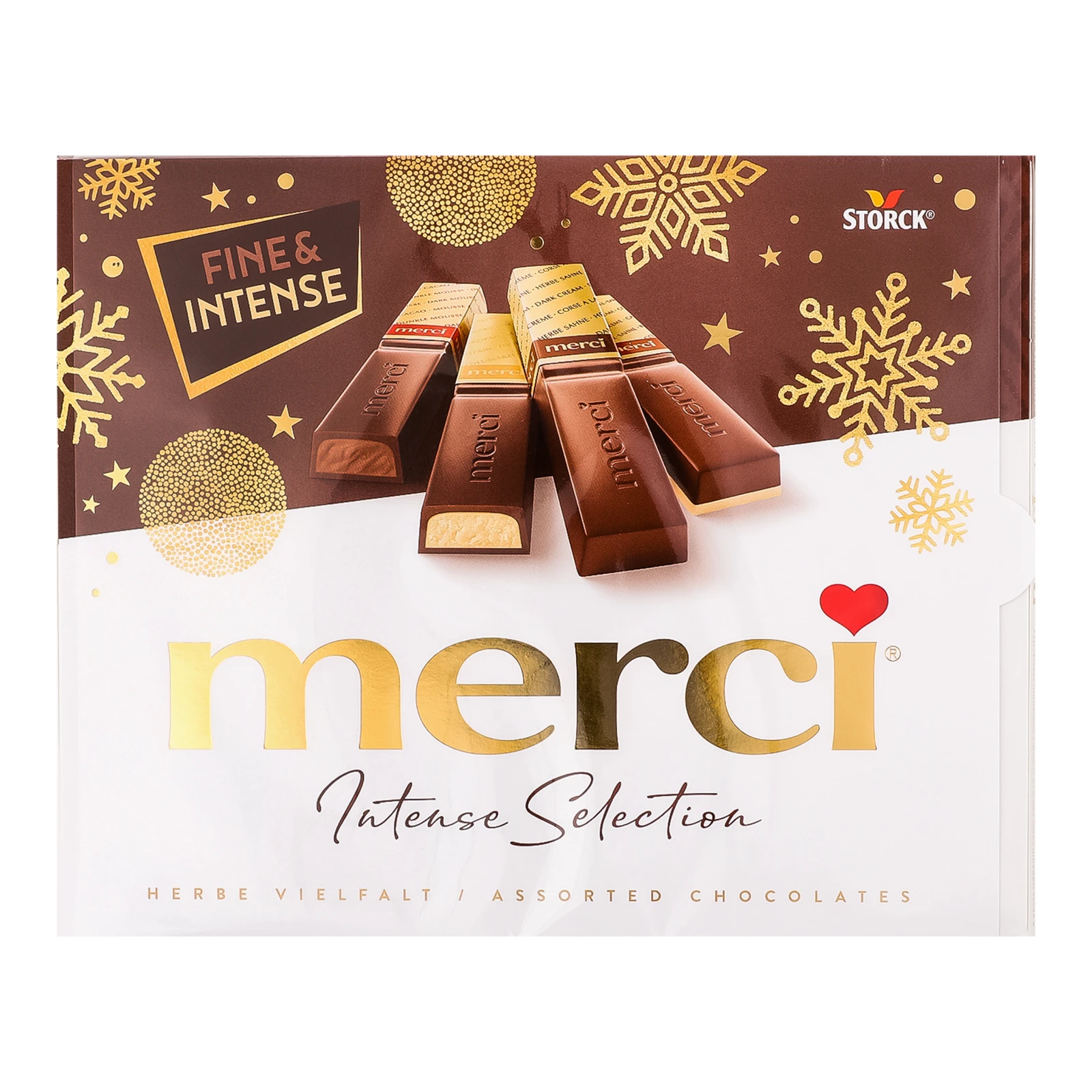 Набір цукерок Merci з темного шоколаду 250г Фото №:1