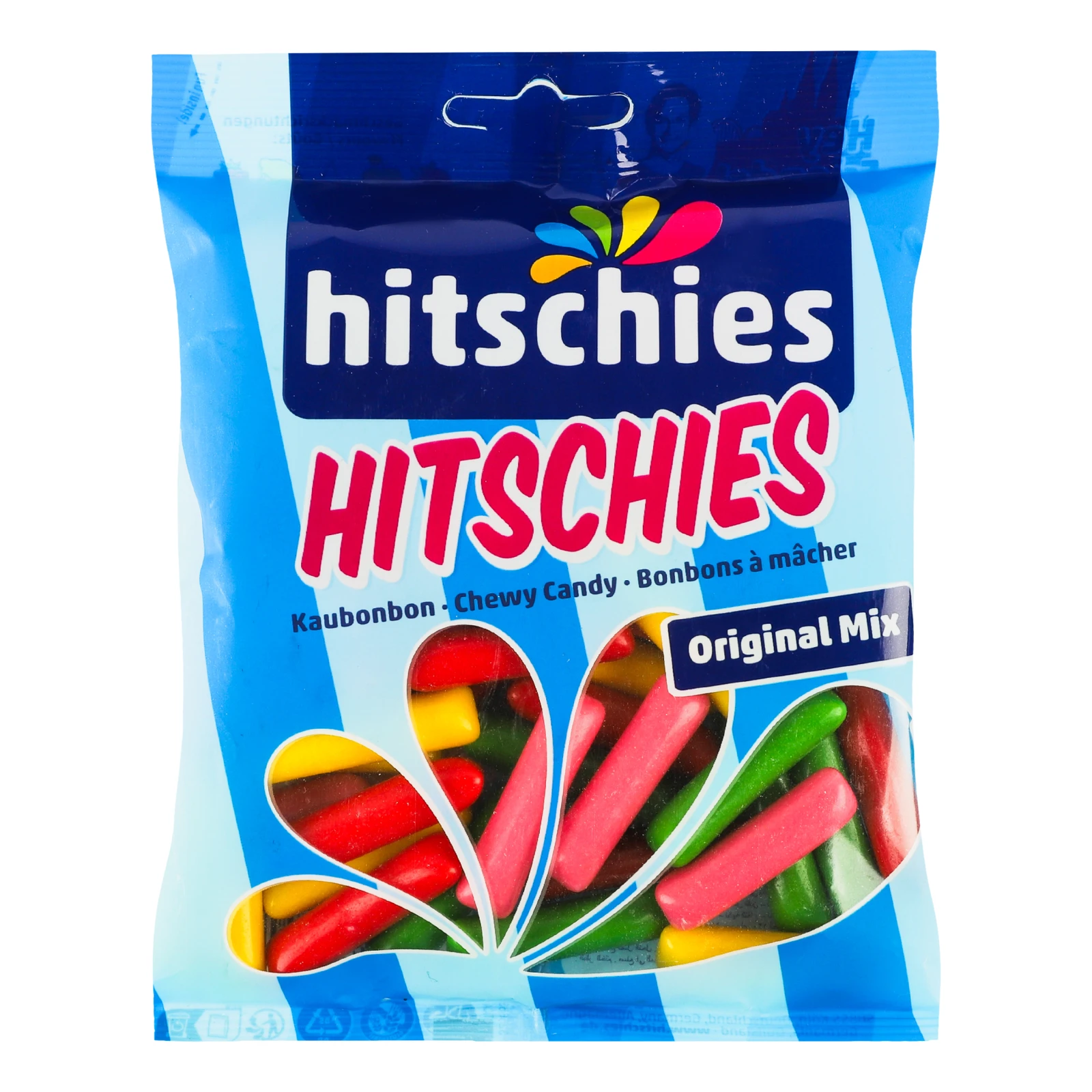 Цукерки фруктові Hitschies Original Mix жувальні у цукровій глазурі 125г Фото навігації №:1