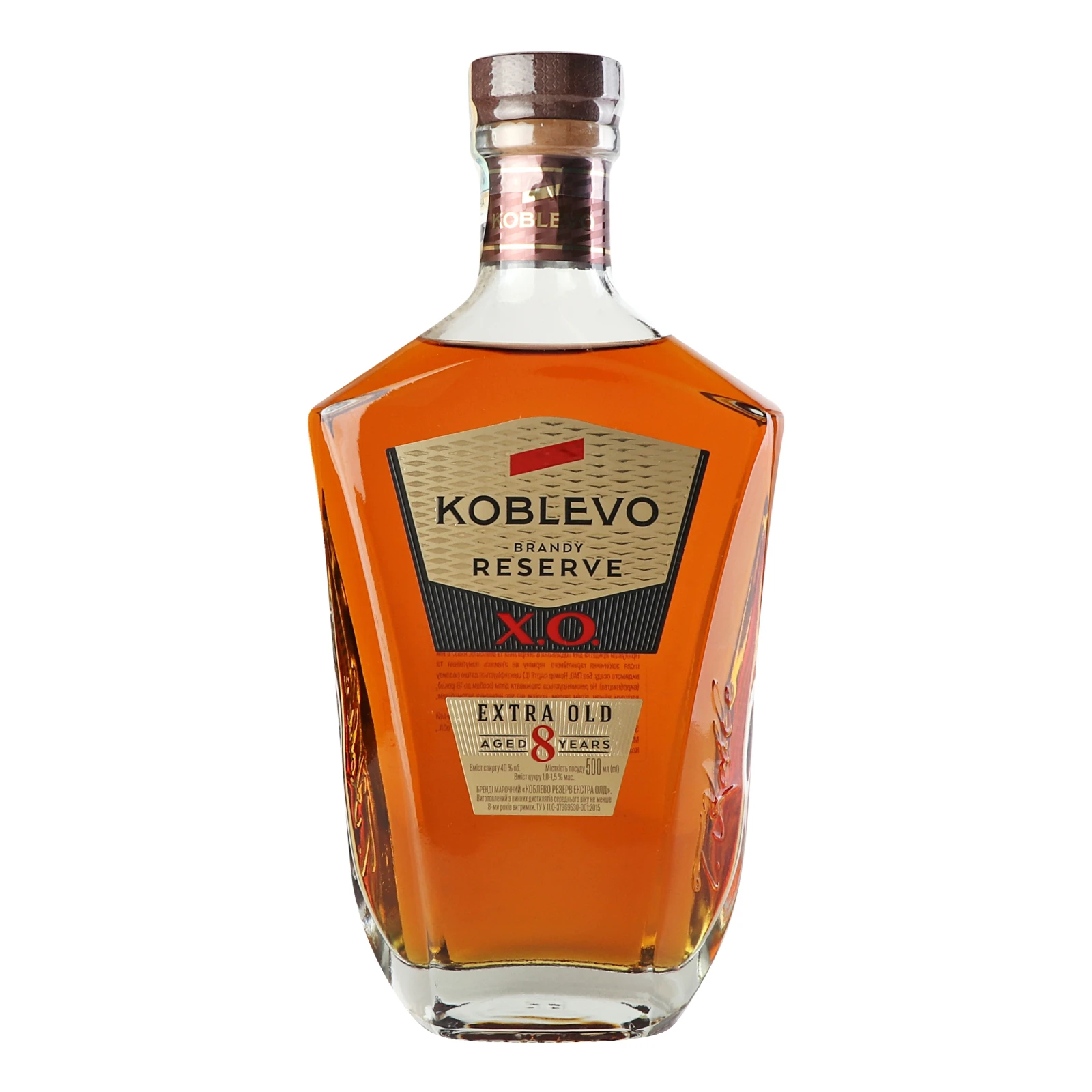 Бренді Koblevo Reserve XO Extra old 8YO виноградний марочний 40% 0.5л Фото №:1